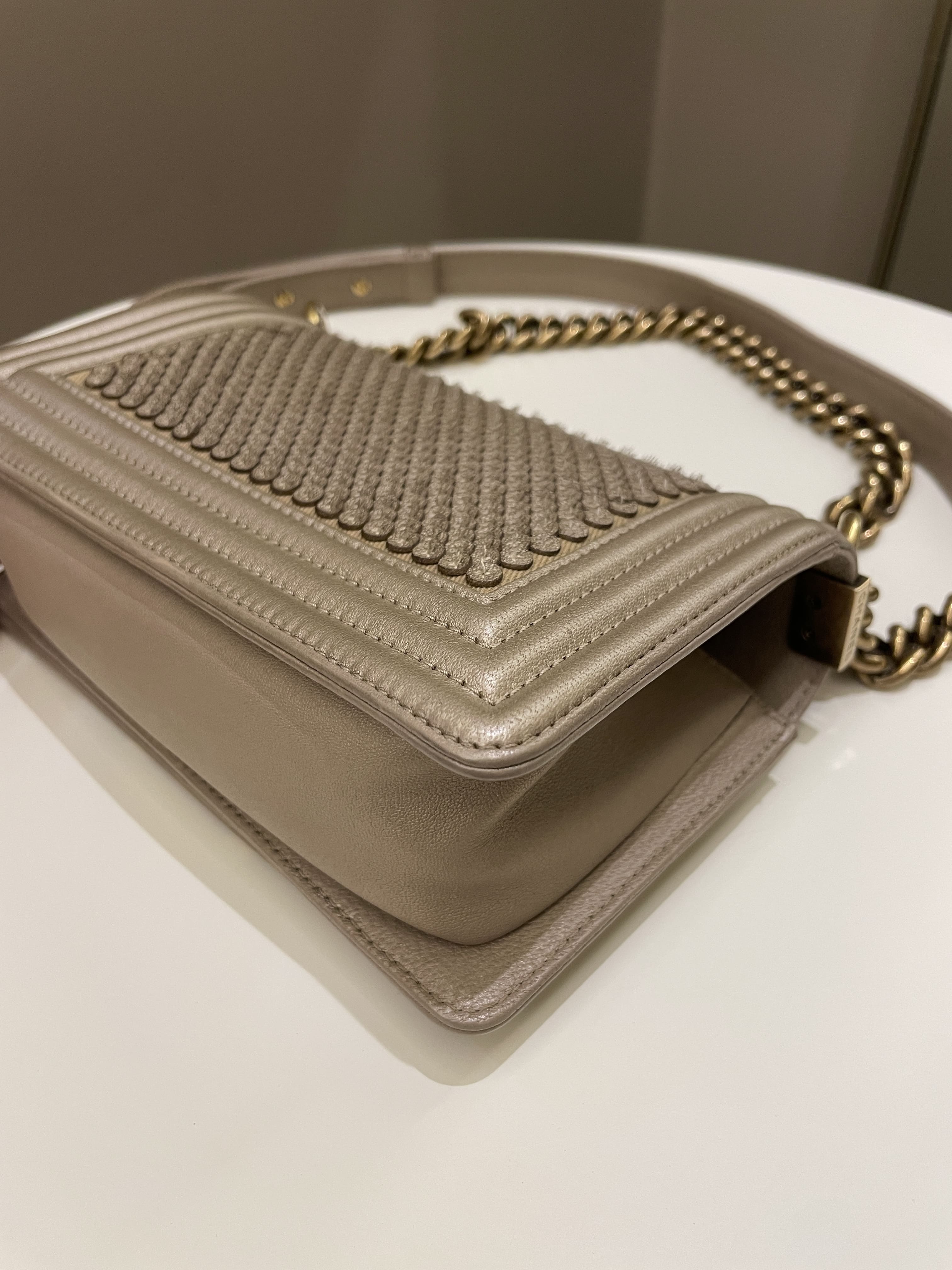 Chanel Scales Small Boy Gold Lambskin