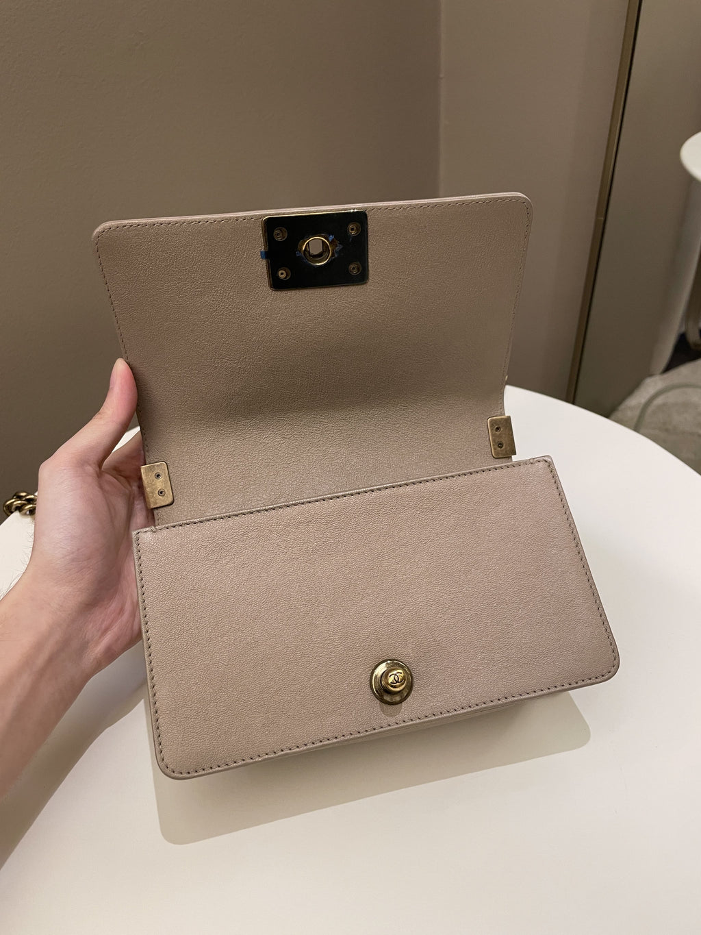 Chanel Scales Small Boy Gold Lambskin