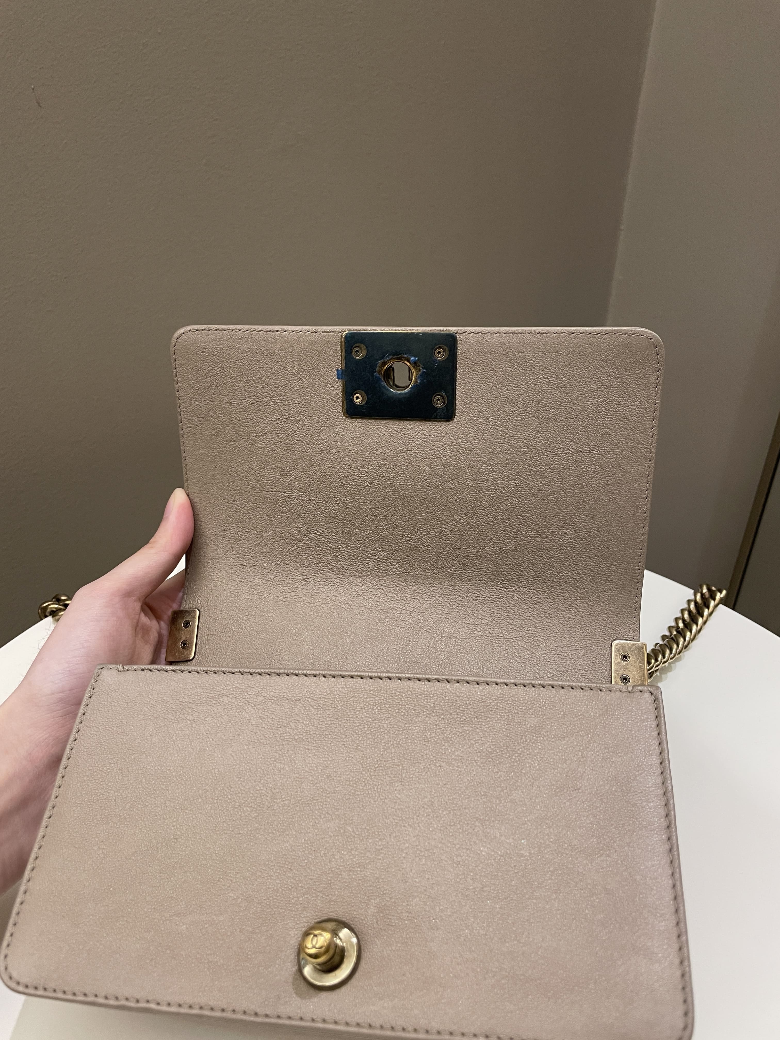 Chanel Scales Small Boy Gold Lambskin