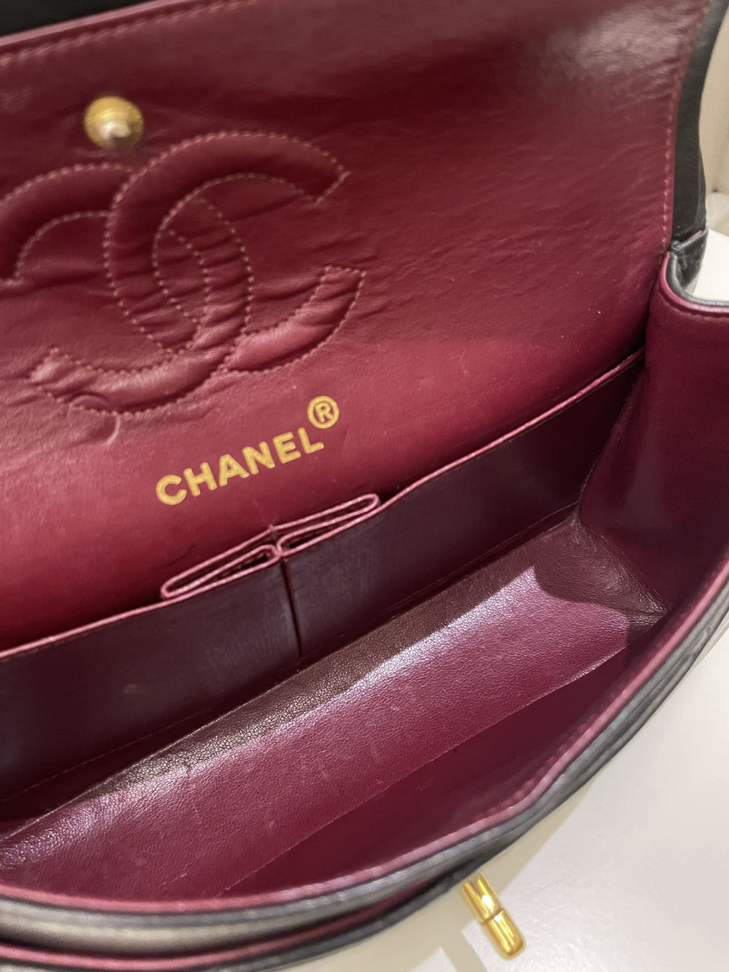 Chanel Vintage Classic Quilted Small Double Flap Black Lambskin