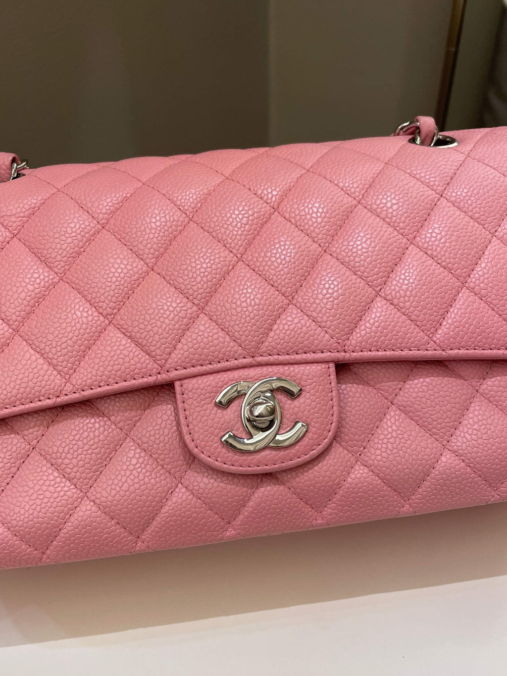Chanel Classic Medium Double Flap Sakura Pink Caviar
