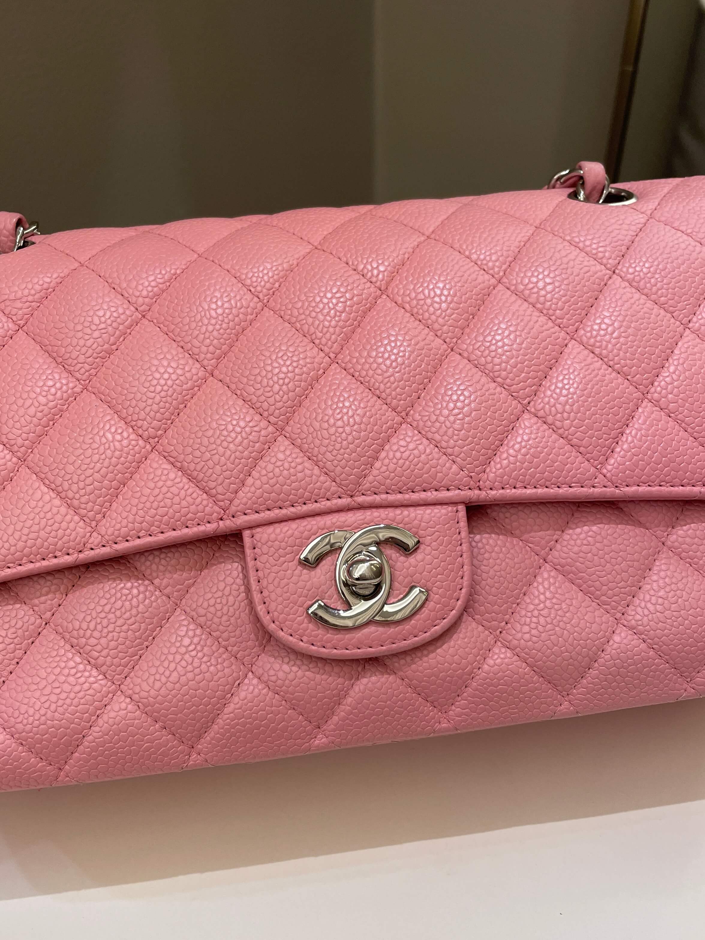 Chanel Classic Medium Double Flap Sakura Pink Caviar