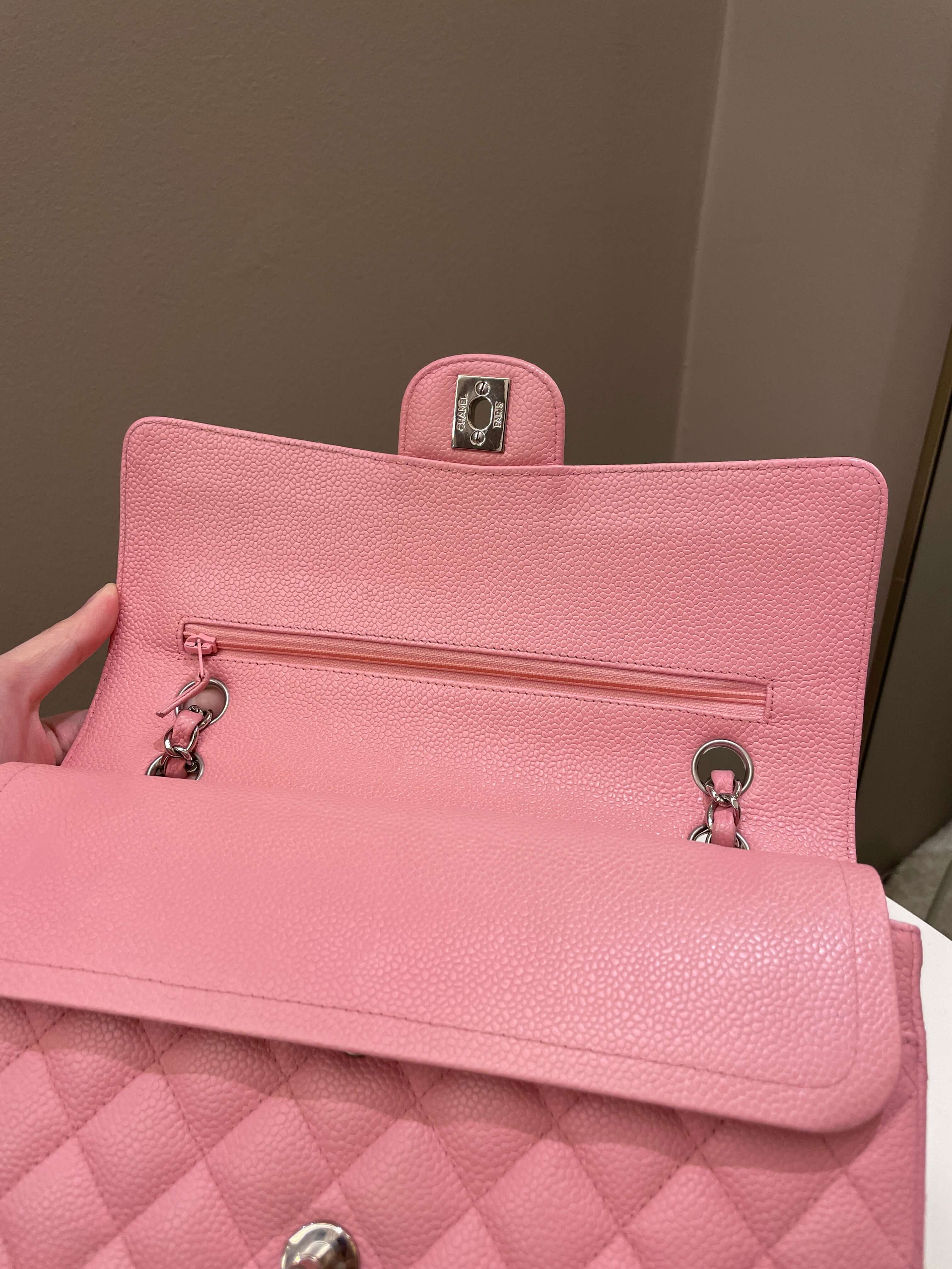 Chanel Classic Medium Double Flap Sakura Pink Caviar