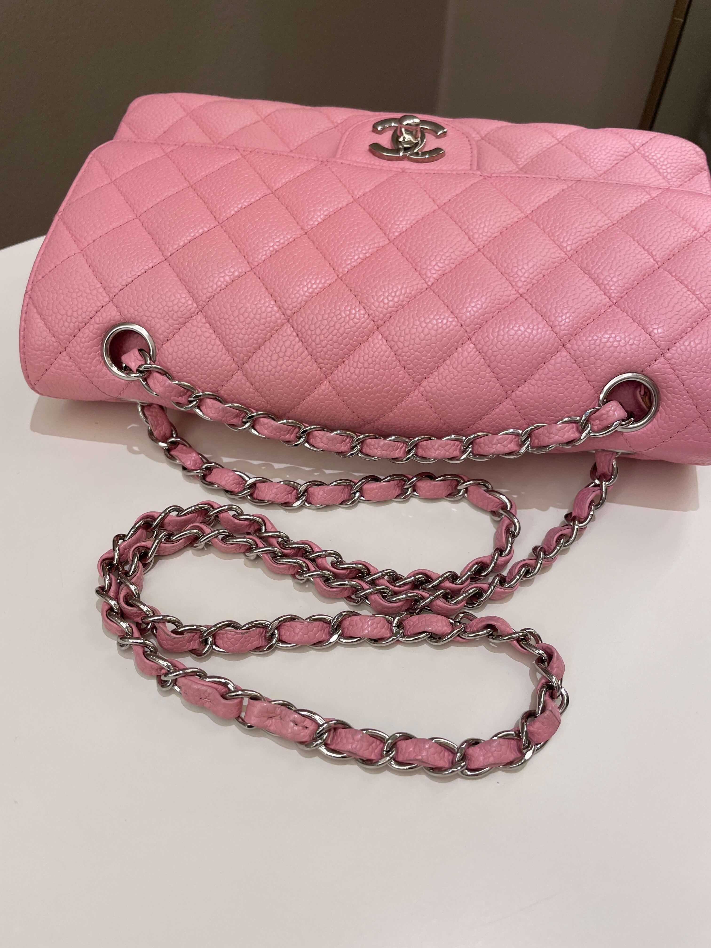 Chanel Classic Medium Double Flap Sakura Pink Caviar