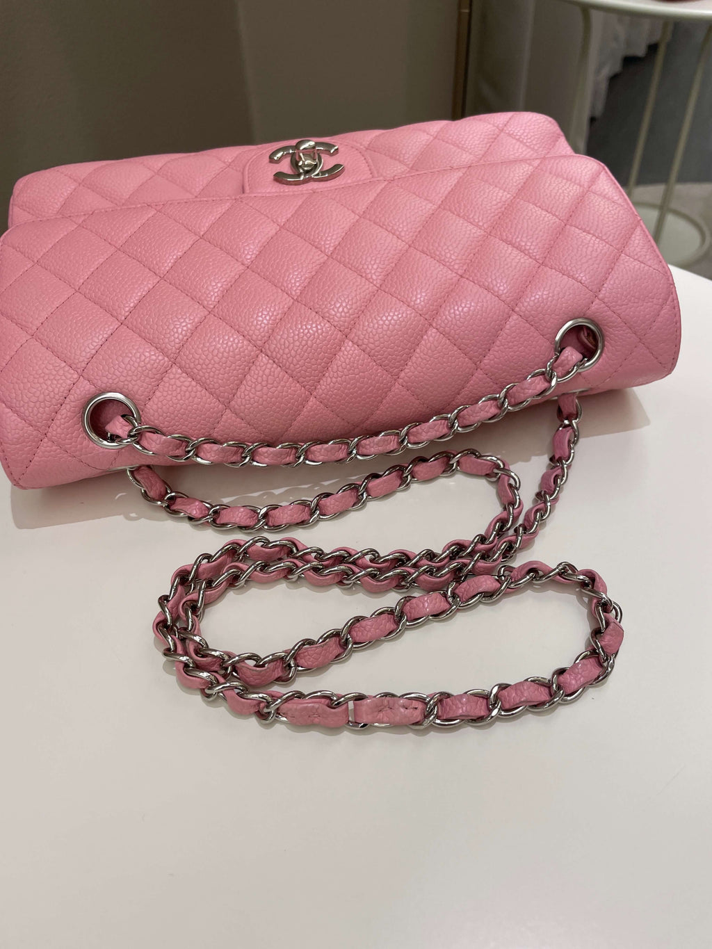 Chanel Classic Medium Double Flap Sakura Pink Caviar