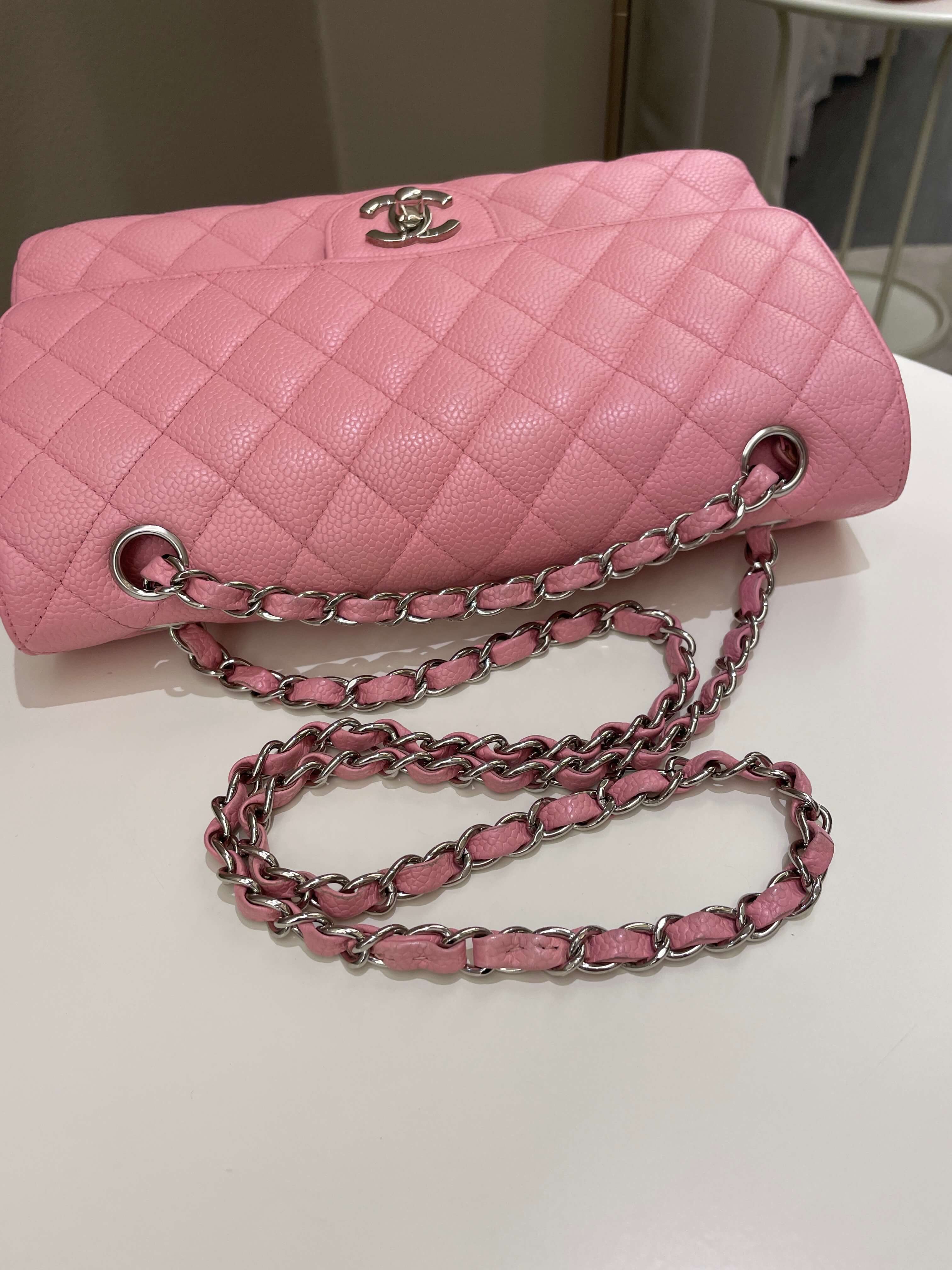 Chanel Classic Medium Double Flap Sakura Pink Caviar