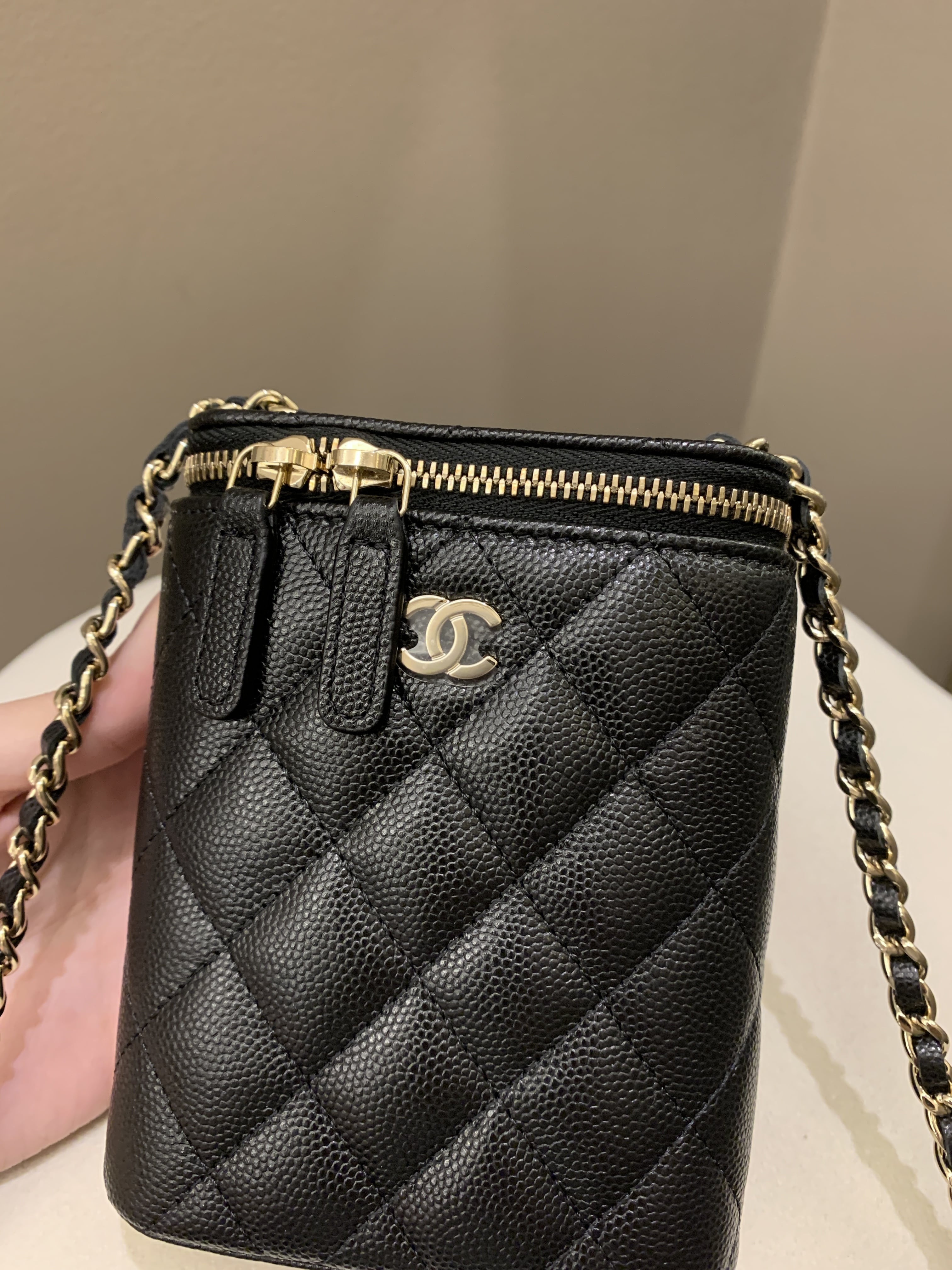 Chanel 22C Quilted Vanity Vertical Black Caviar