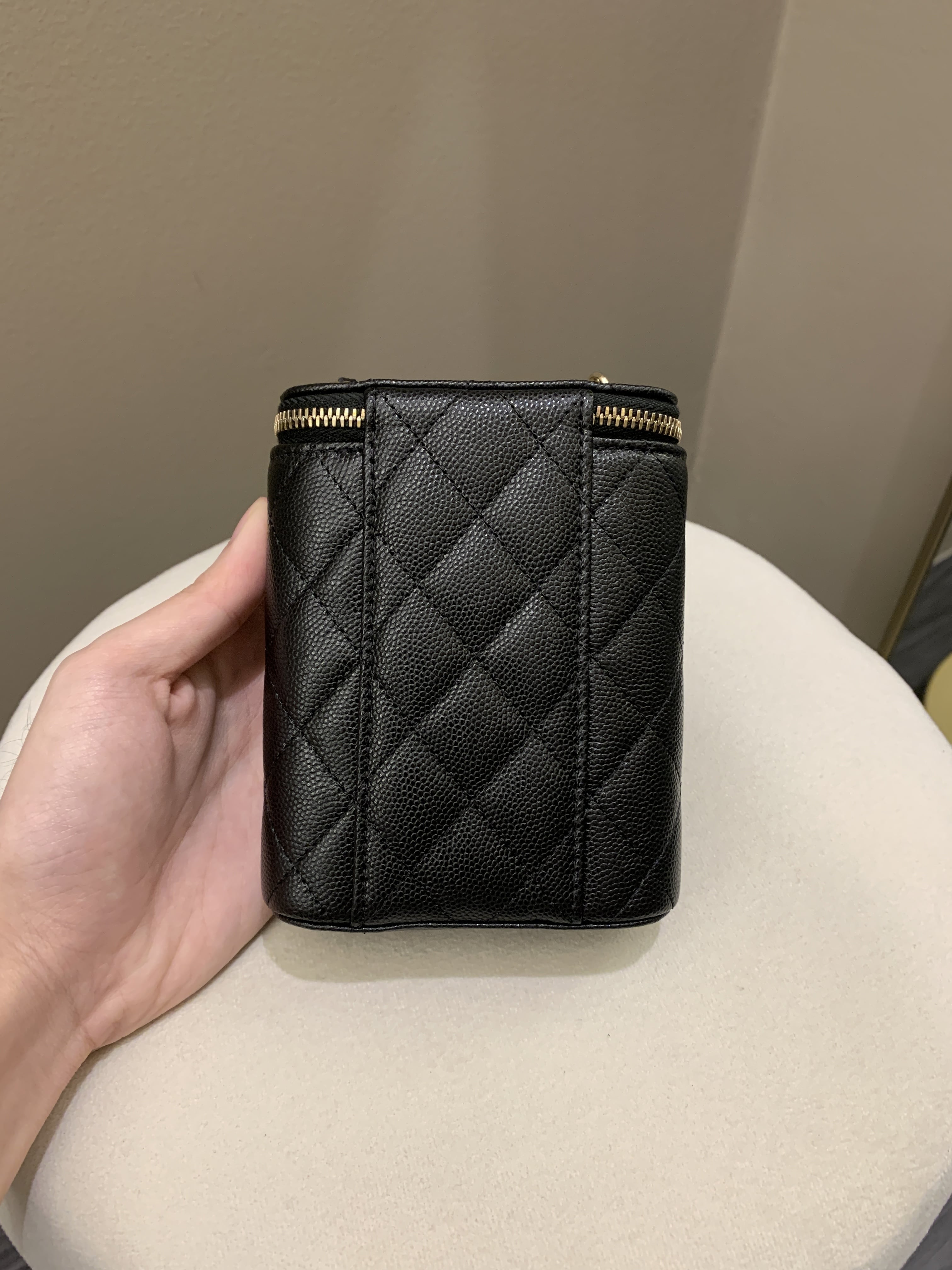 Chanel 22C Quilted Vanity Vertical Black Caviar