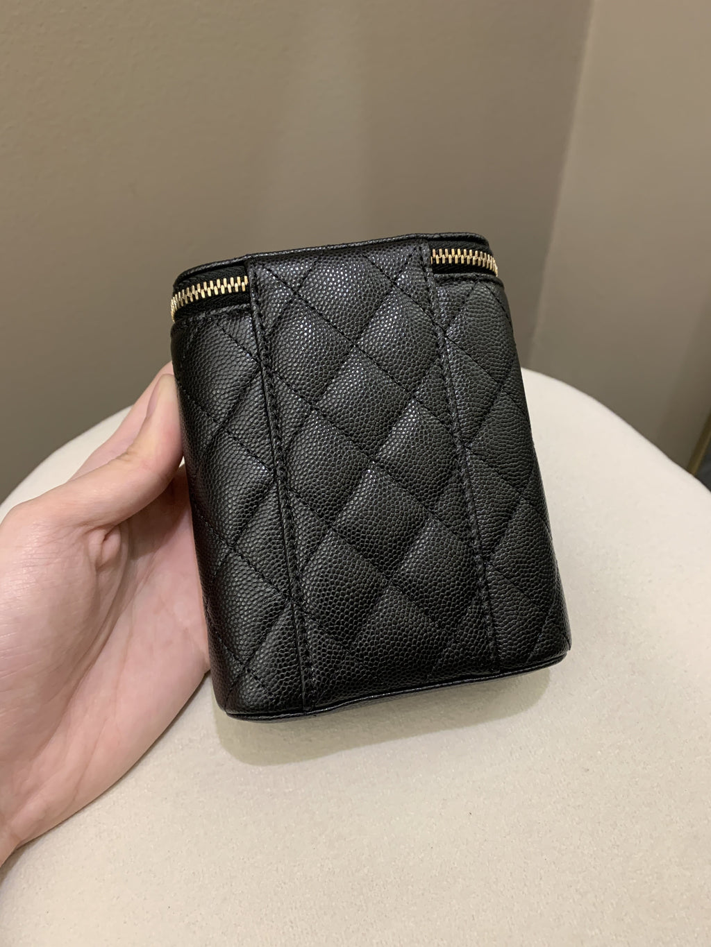 Chanel 22C Quilted Vanity Vertical Black Caviar