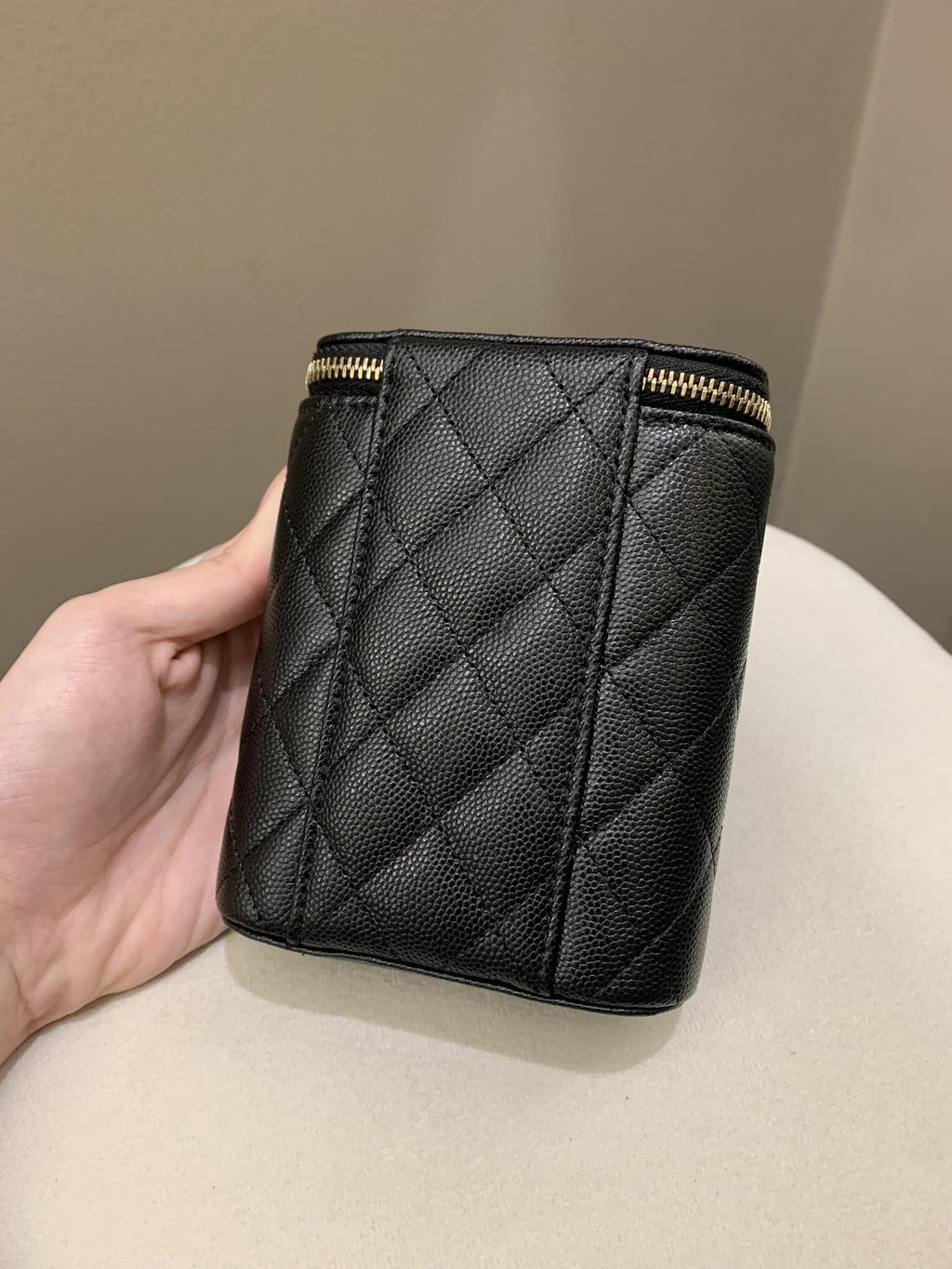 Chanel 22C Quilted Vanity Vertical Black Caviar