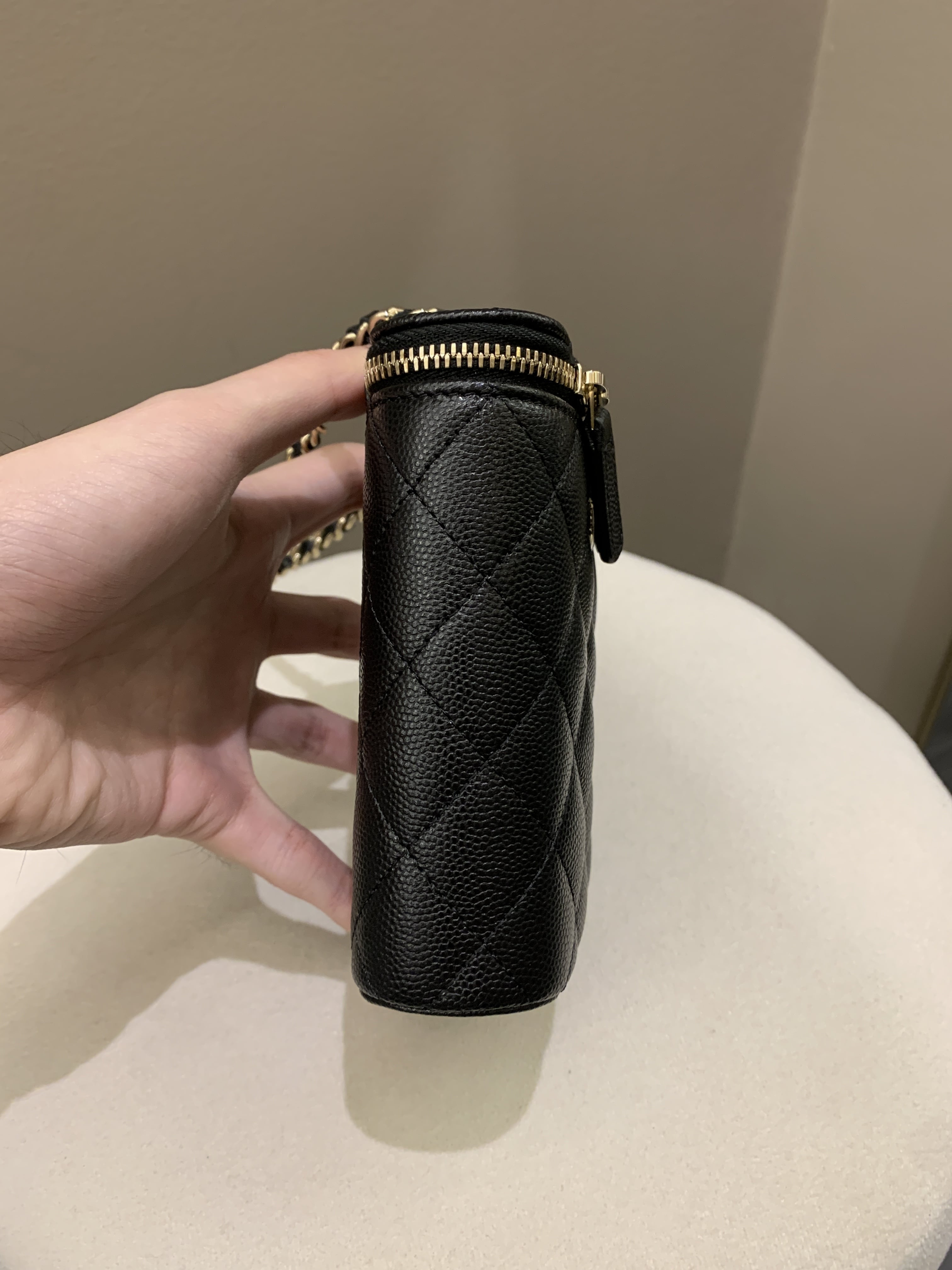 Chanel 22C Quilted Vanity Vertical Black Caviar