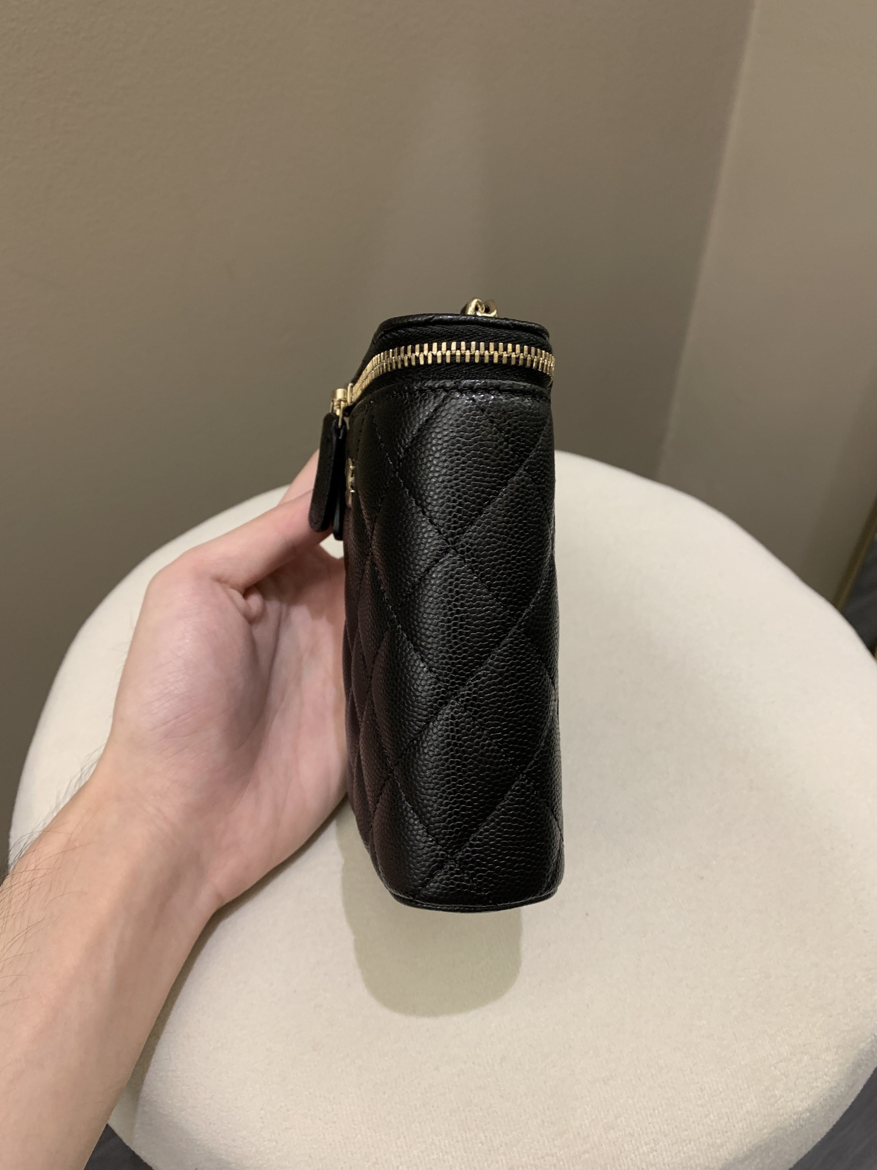 Chanel 22C Quilted Vanity Vertical Black Caviar