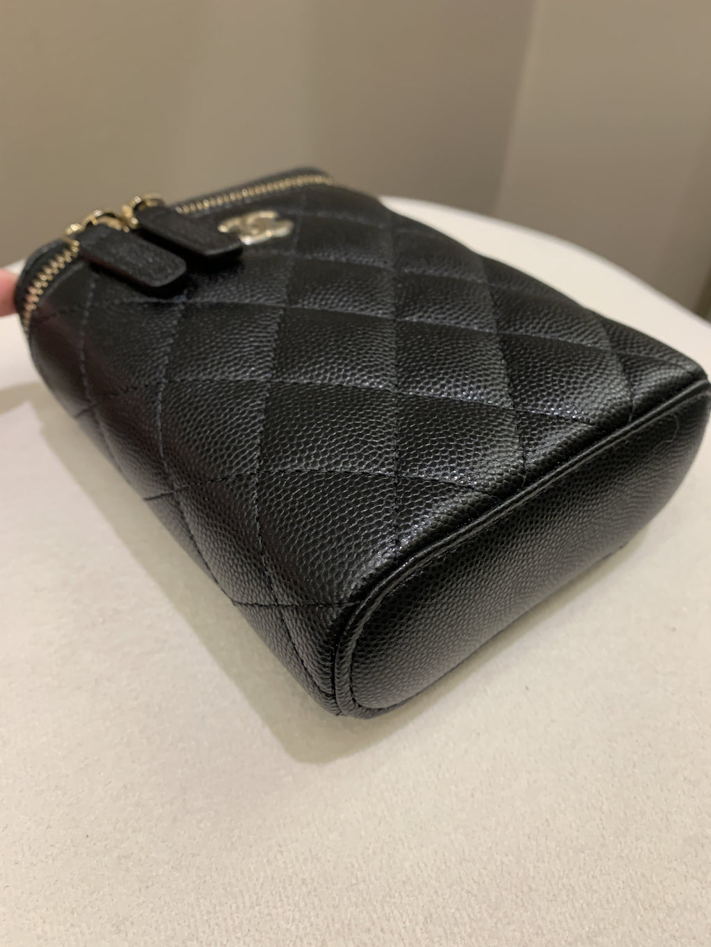 Chanel 22C Quilted Vanity Vertical Black Caviar