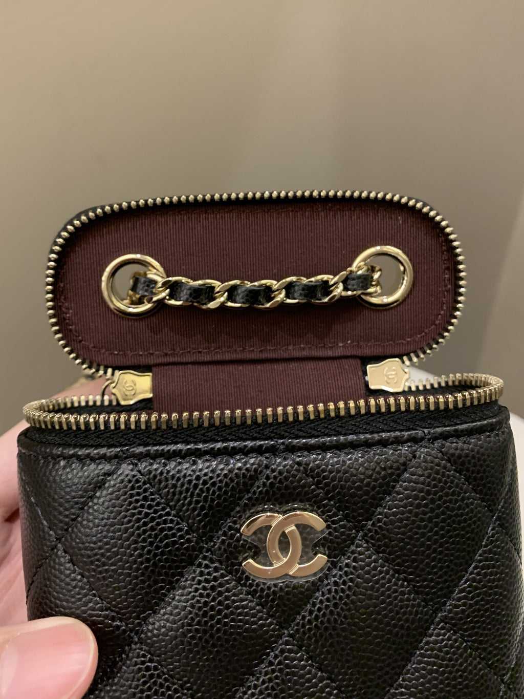 Chanel 22C Quilted Vanity Vertical Black Caviar