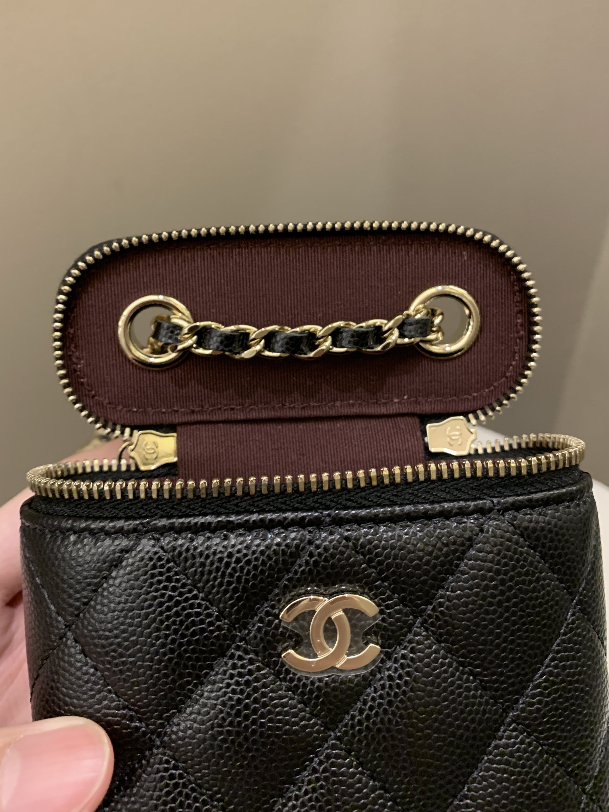 Chanel 22C Quilted Vanity Vertical Black Caviar