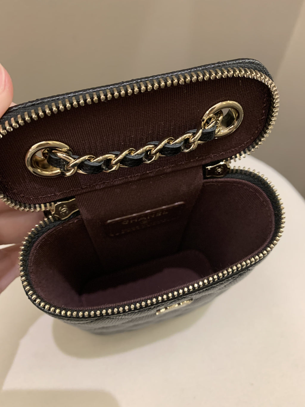 Chanel 22C Quilted Vanity Vertical Black Caviar