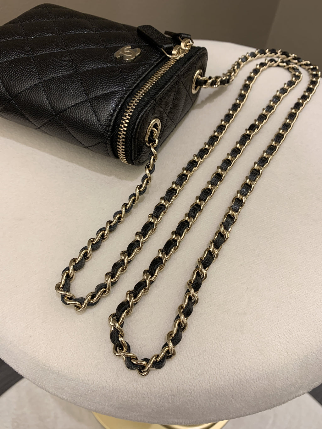 Chanel 22C Quilted Vanity Vertical Black Caviar