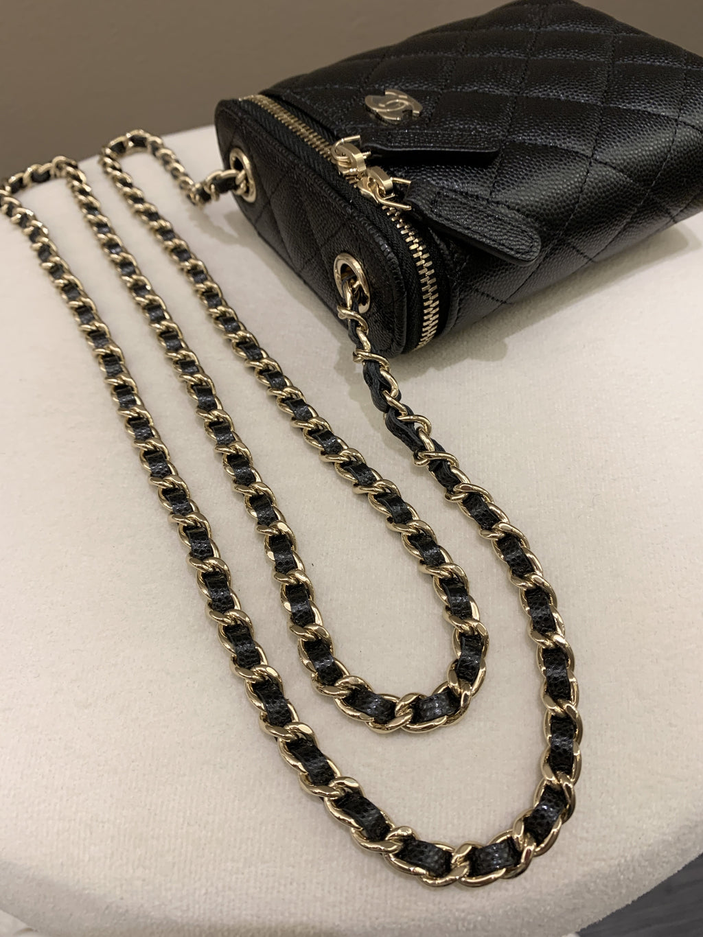 Chanel 22C Quilted Vanity Vertical Black Caviar