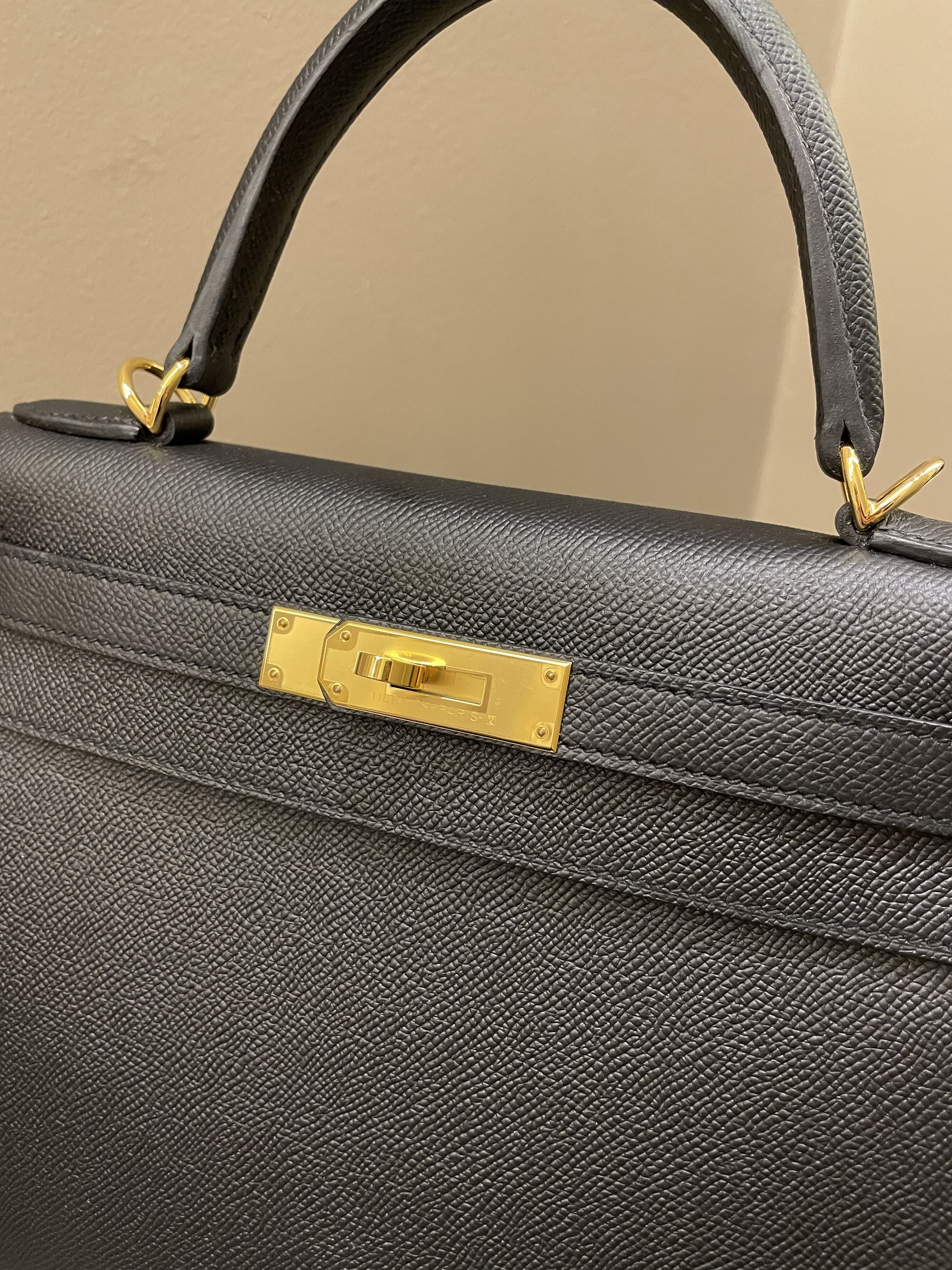 Hermes Kelly Sellier 28 Black Epsom