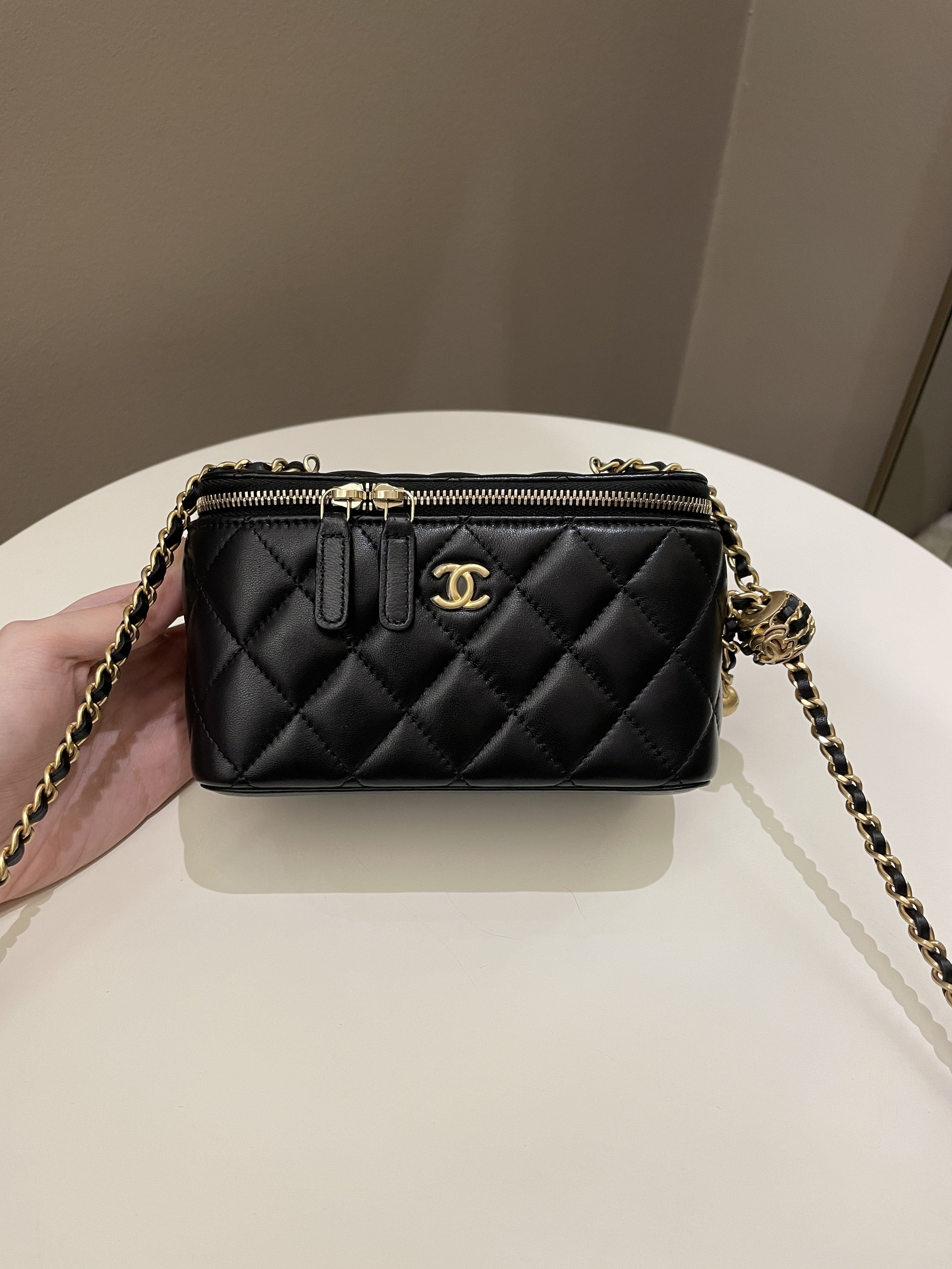 Chanel Pearl Crush Mini Vanity Rectangular Black Lambskin