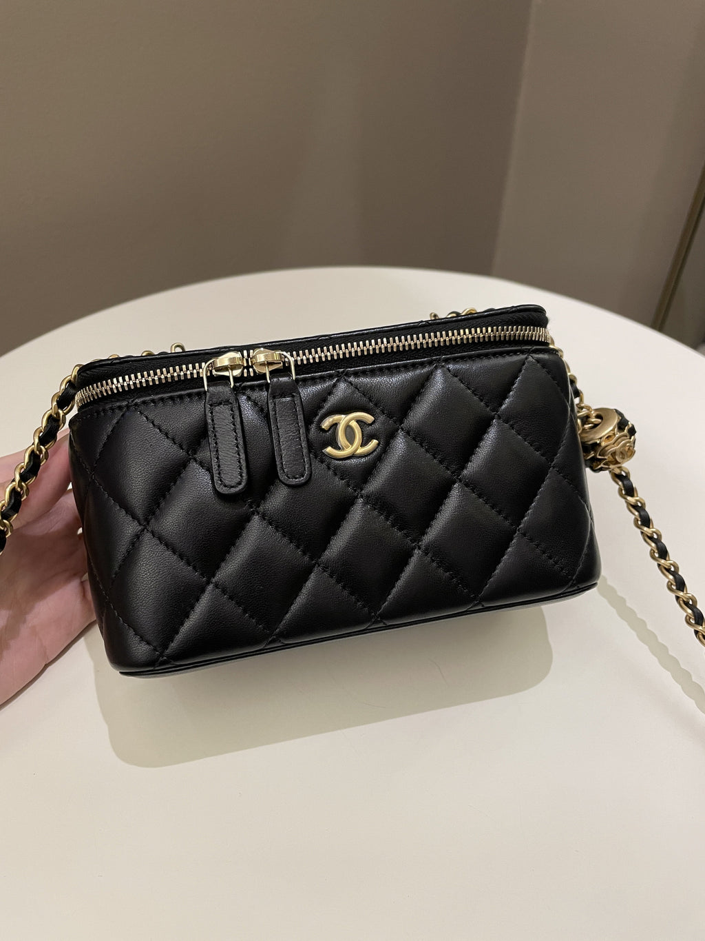 Chanel Pearl Crush Mini Vanity Rectangular Black Lambskin