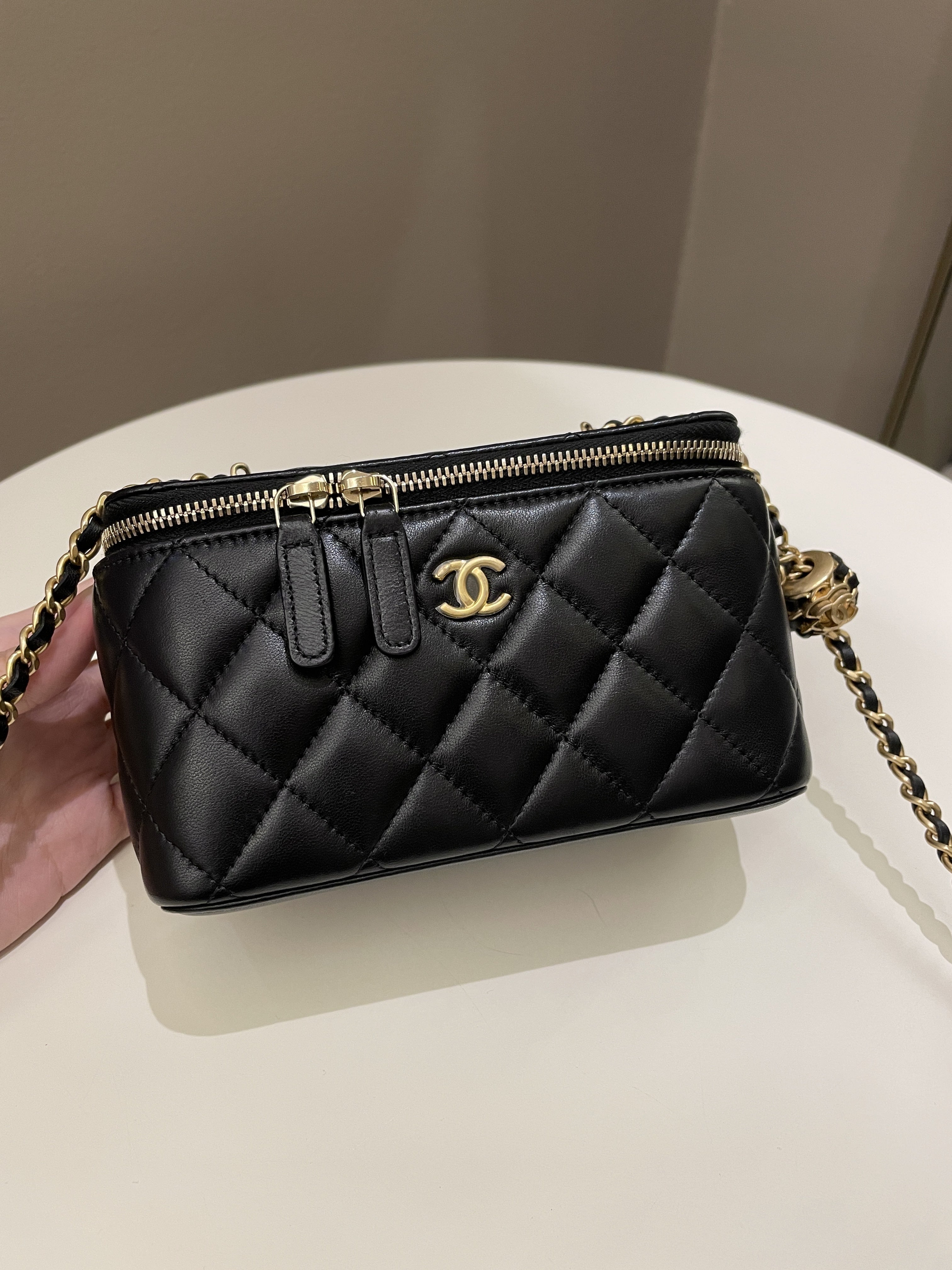 Chanel Pearl Crush Mini Vanity Rectangular Black Lambskin