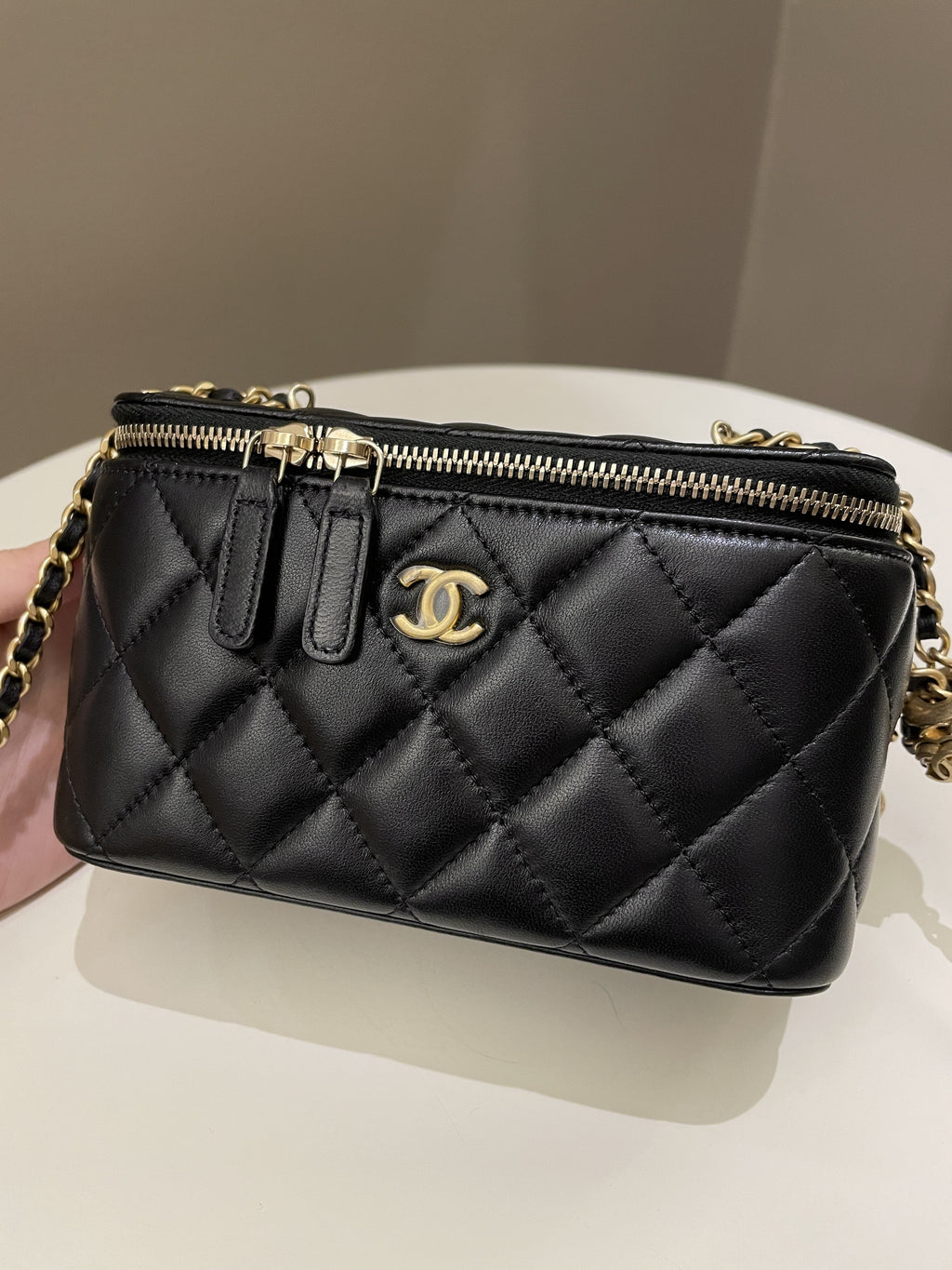 Chanel Pearl Crush Mini Vanity Rectangular Black Lambskin