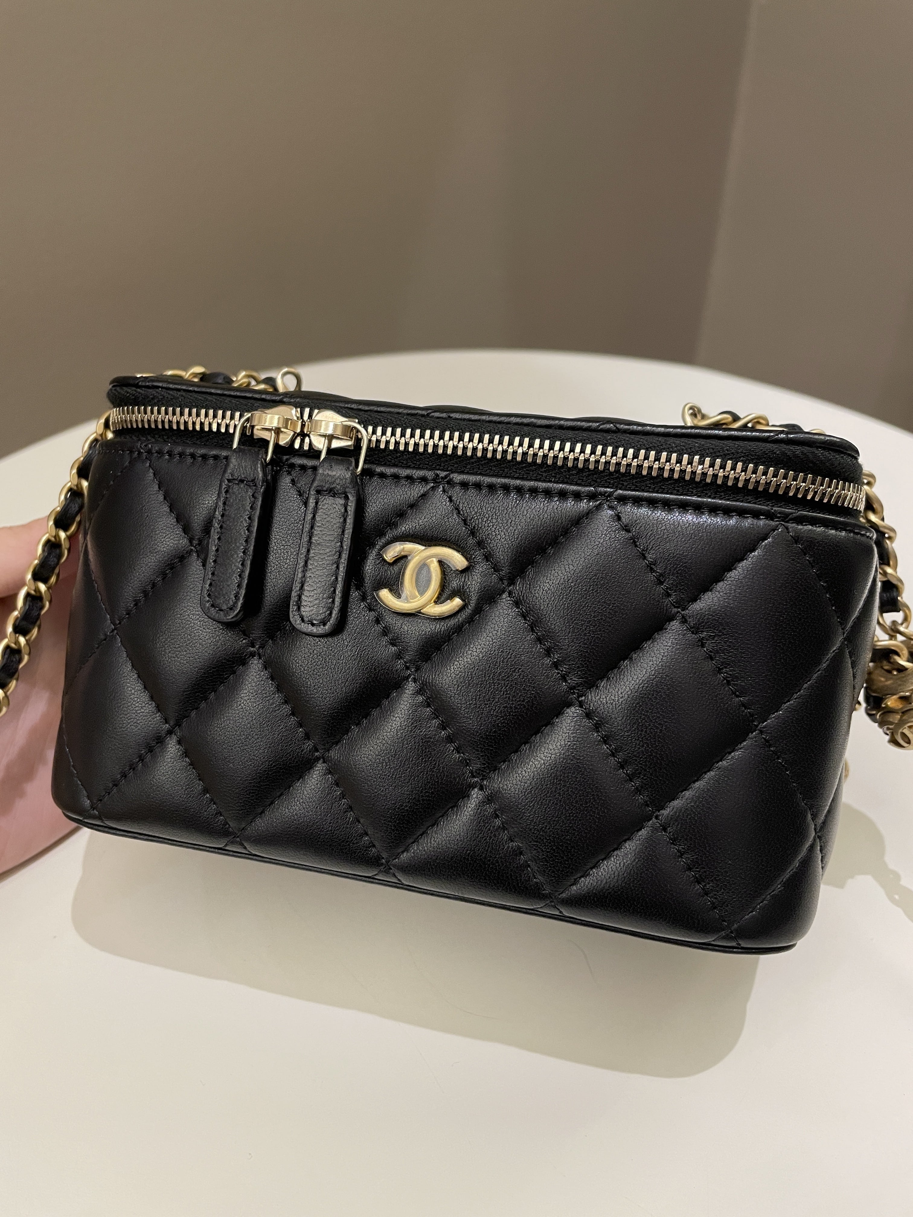 Chanel Pearl Crush Mini Vanity Rectangular Black Lambskin