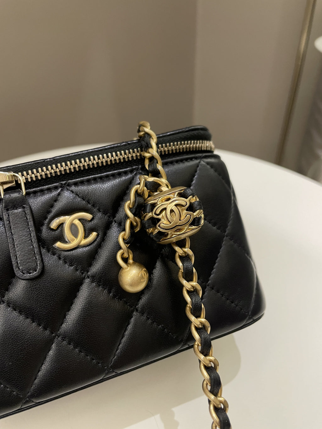 Chanel Pearl Crush Mini Vanity Rectangular Black Lambskin