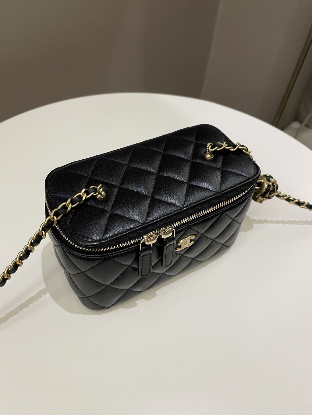 Chanel Pearl Crush Mini Vanity Rectangular Black Lambskin