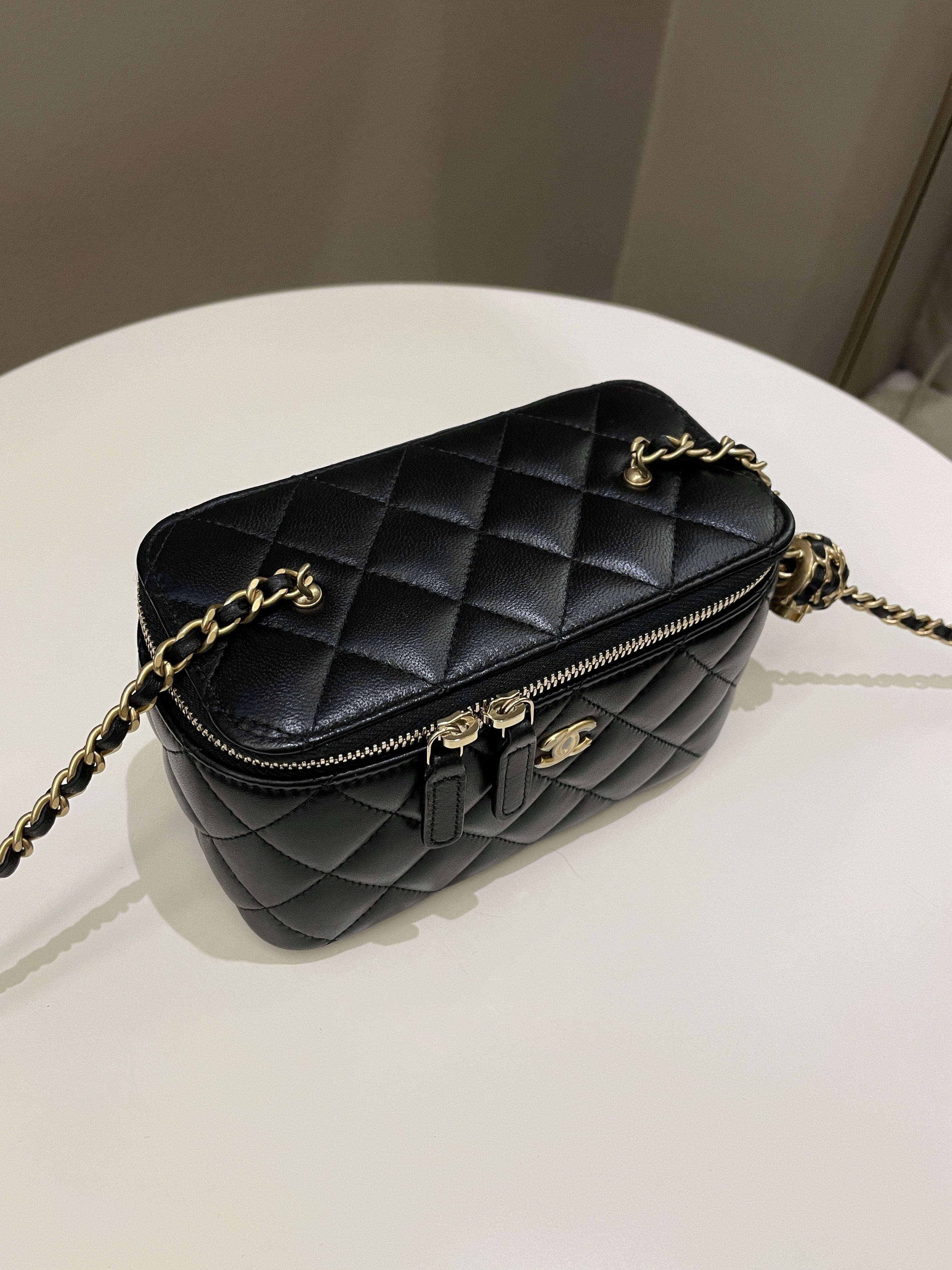 Chanel Pearl Crush Mini Vanity Rectangular Black Lambskin