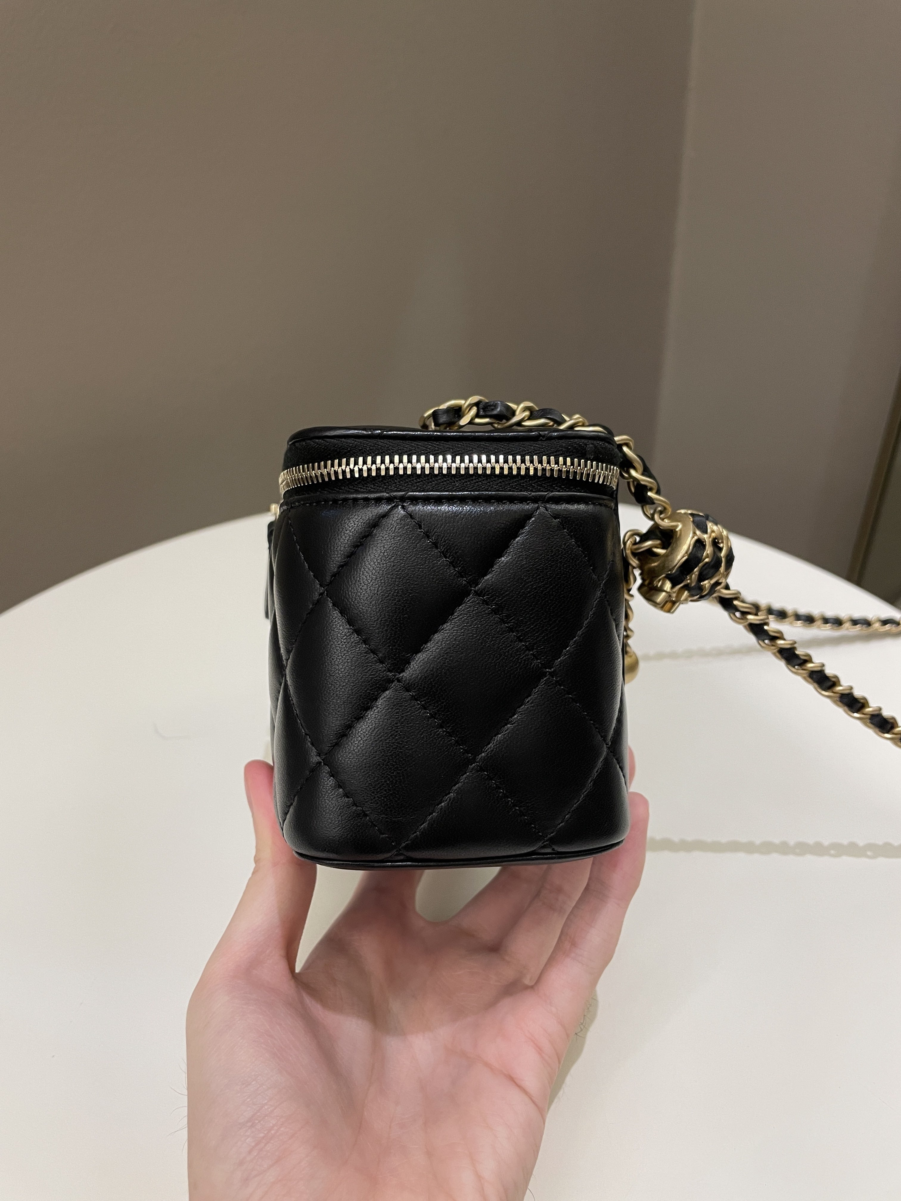 Chanel Pearl Crush Mini Vanity Rectangular Black Lambskin