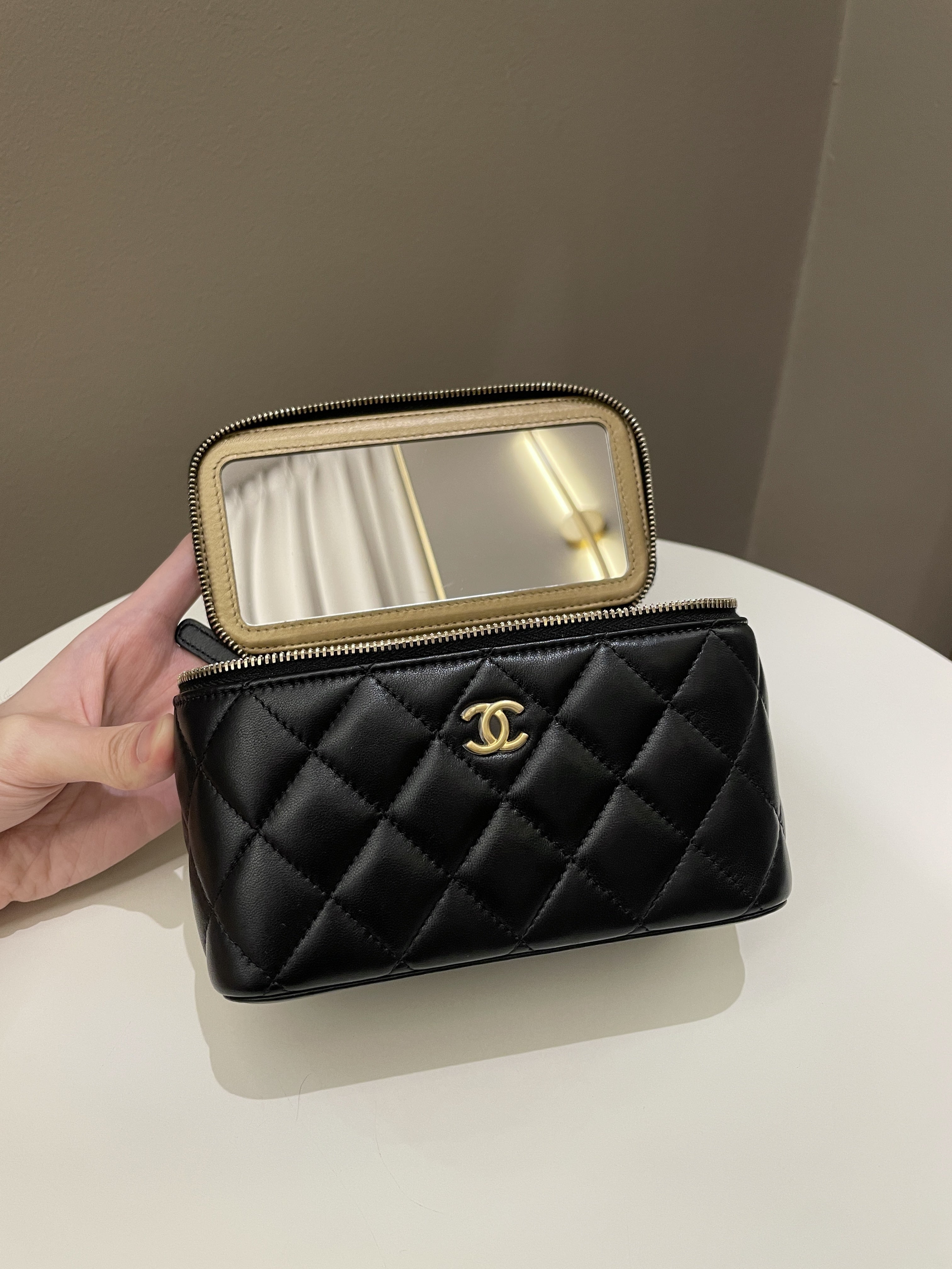 Chanel Pearl Crush Mini Vanity Rectangular Black Lambskin