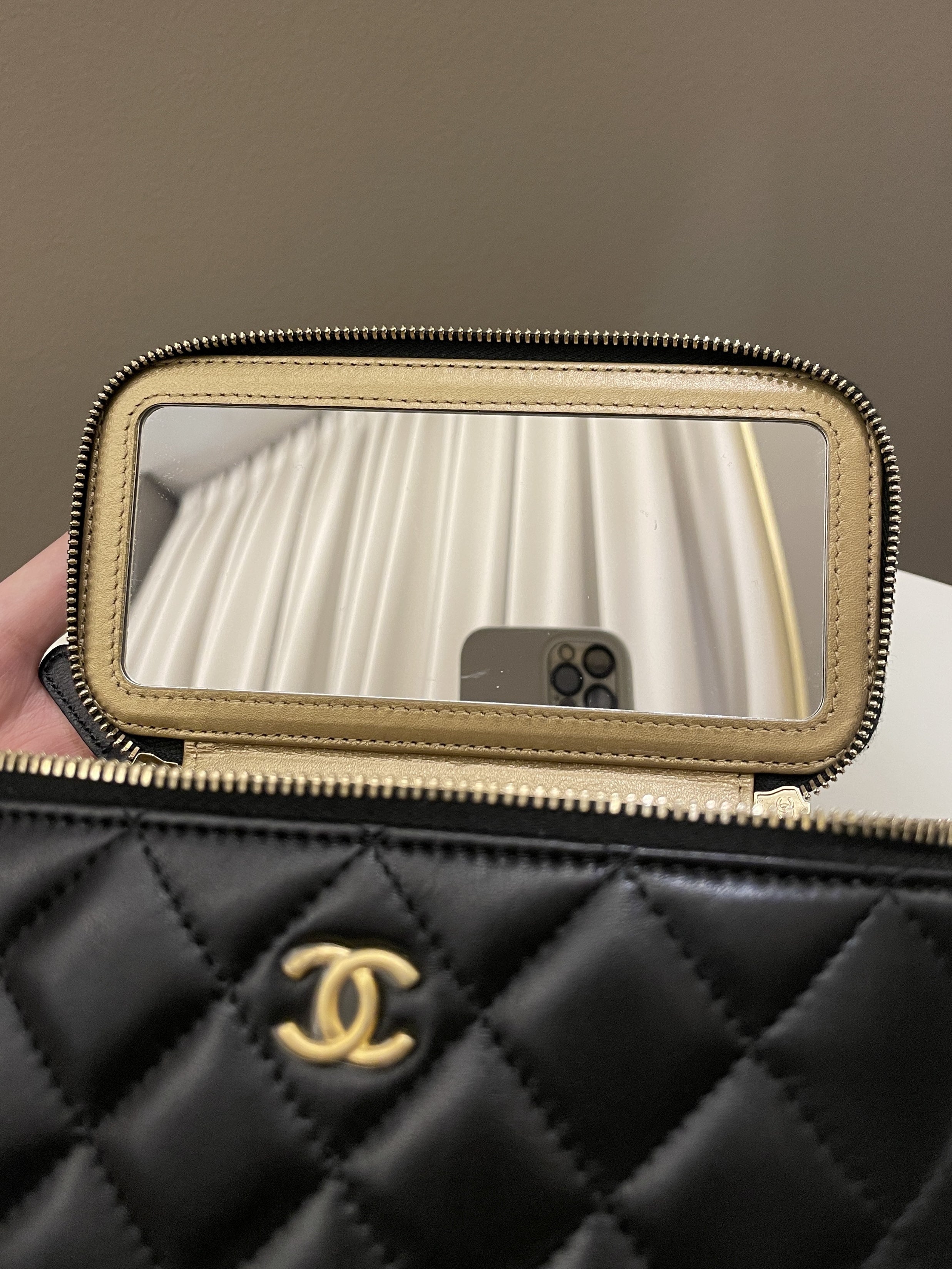Chanel Pearl Crush Mini Vanity Rectangular Black Lambskin