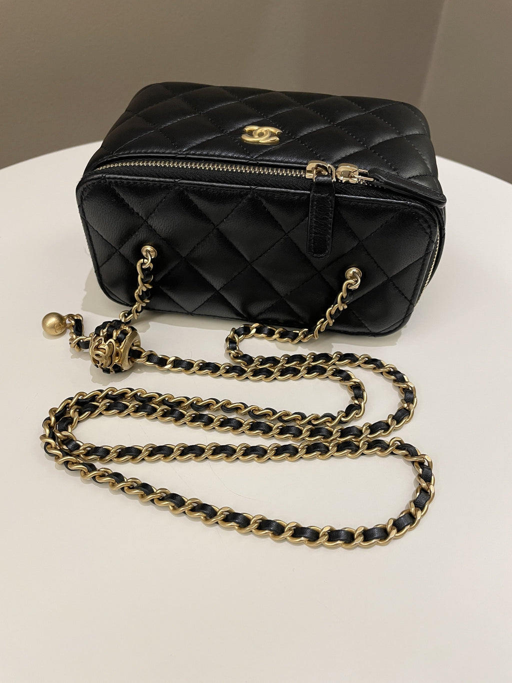 Chanel Pearl Crush Mini Vanity Rectangular Black Lambskin
