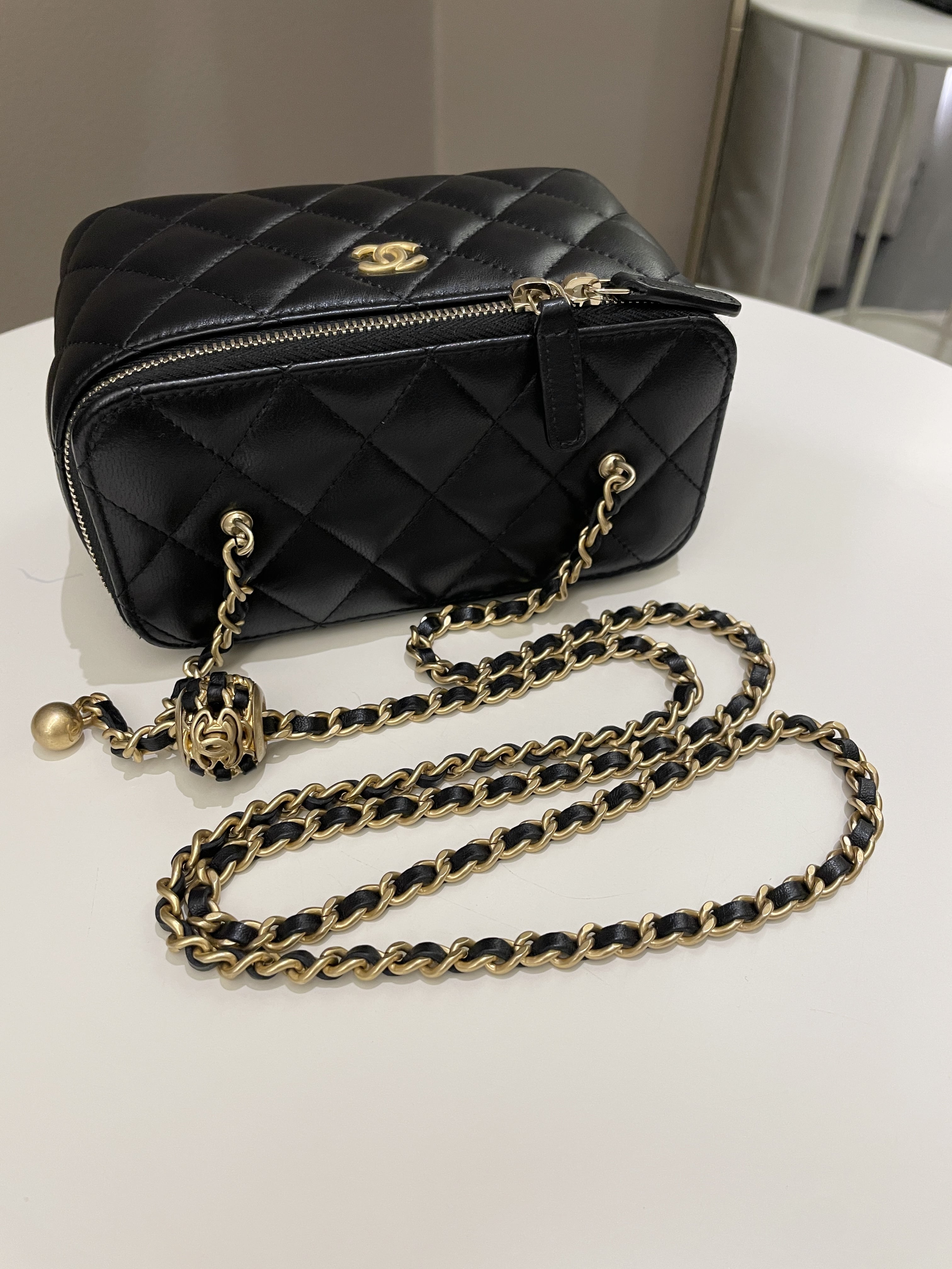Chanel Pearl Crush Mini Vanity Rectangular Black Lambskin