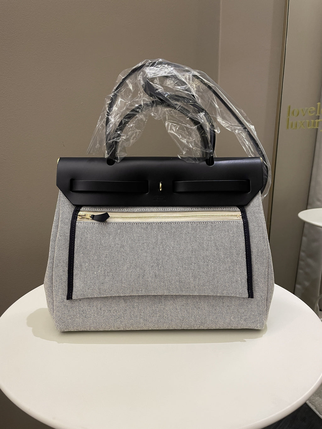 Hermes Herbag Zip 31 Circuit 24 Bleu Royal Bleu Indigo Ecru