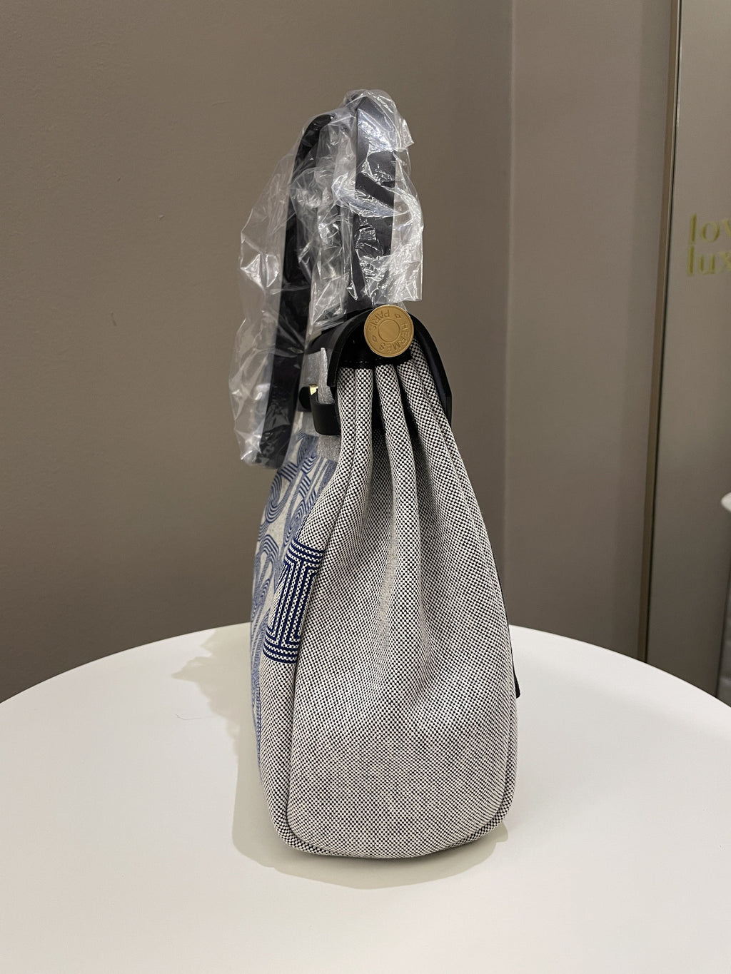 Hermes Herbag Zip 31 Circuit 24 Bleu Royal Bleu Indigo Ecru