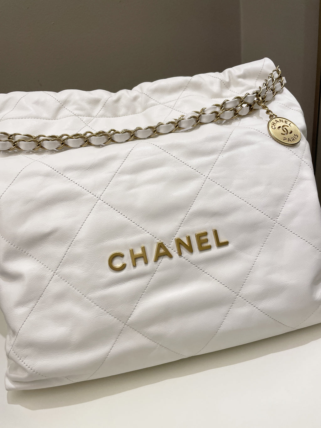 Chanel 22 White Calf
