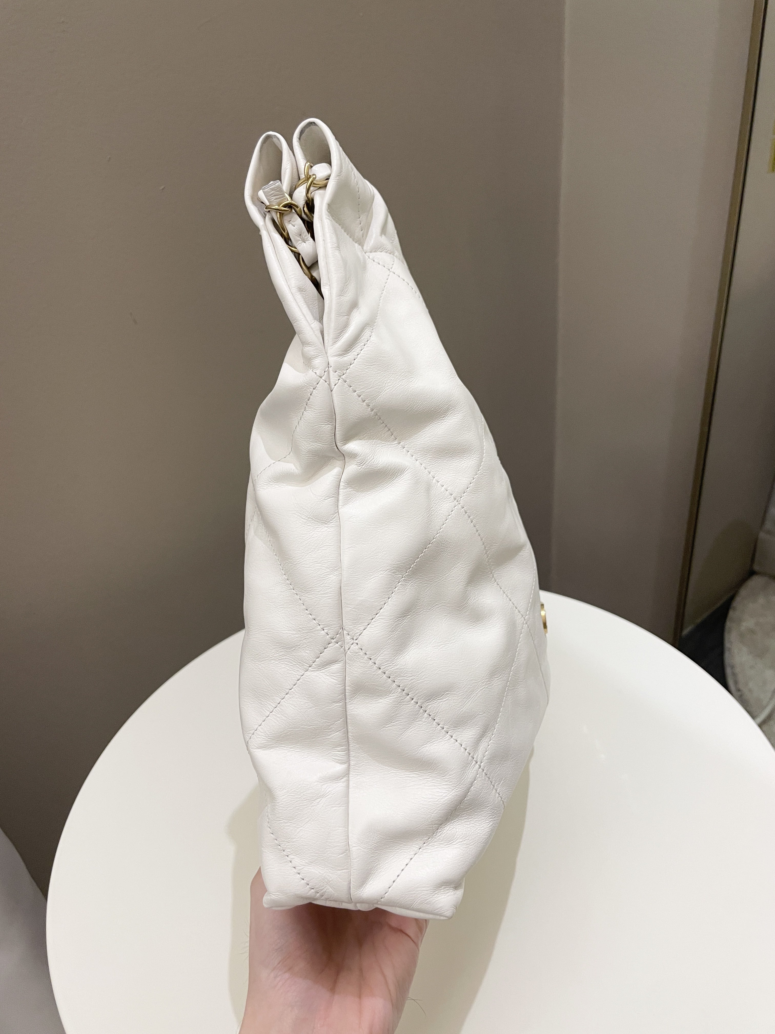 Chanel 22 White Calf