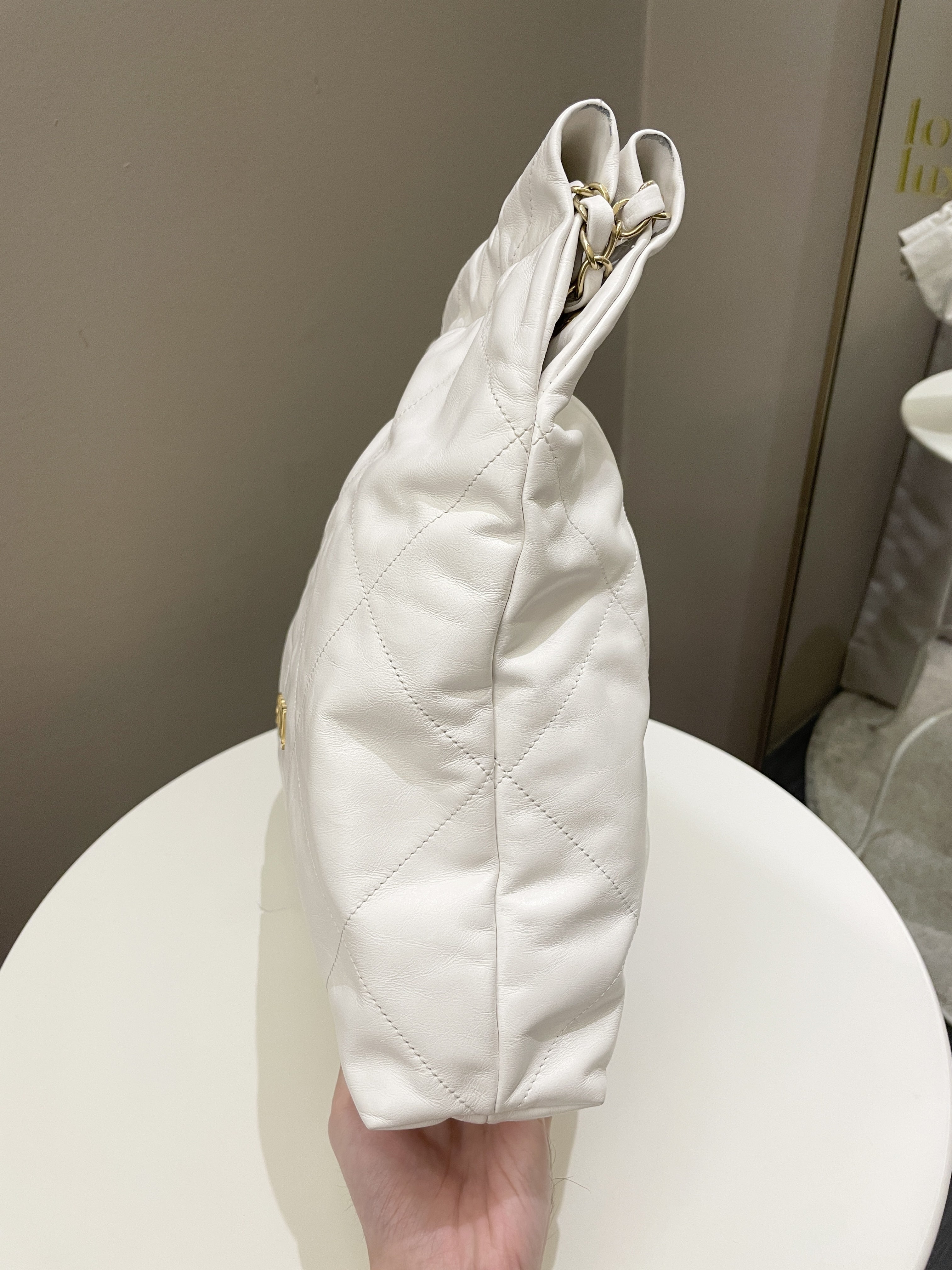 Chanel 22 White Calf