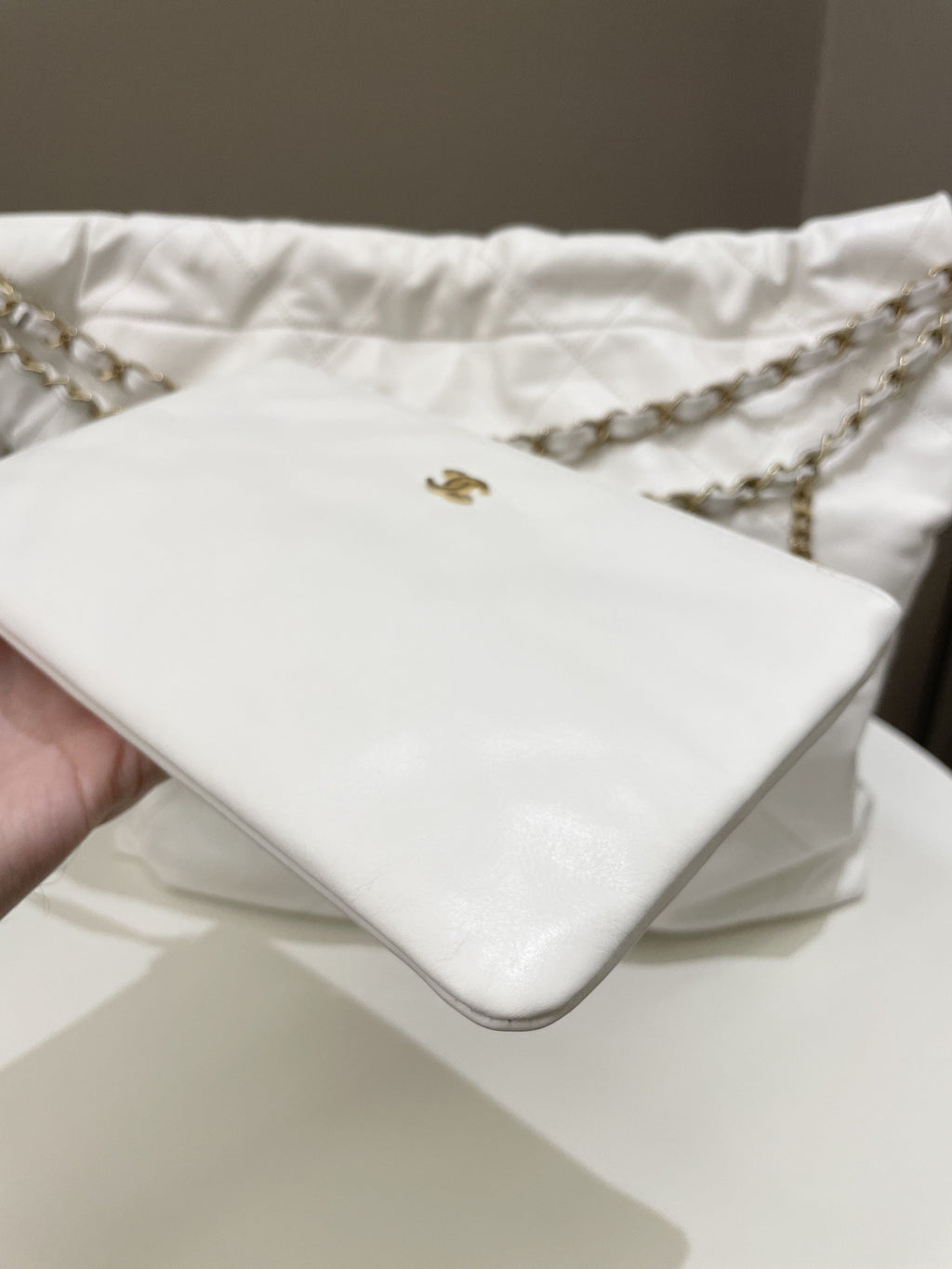 Chanel 22 White Calf