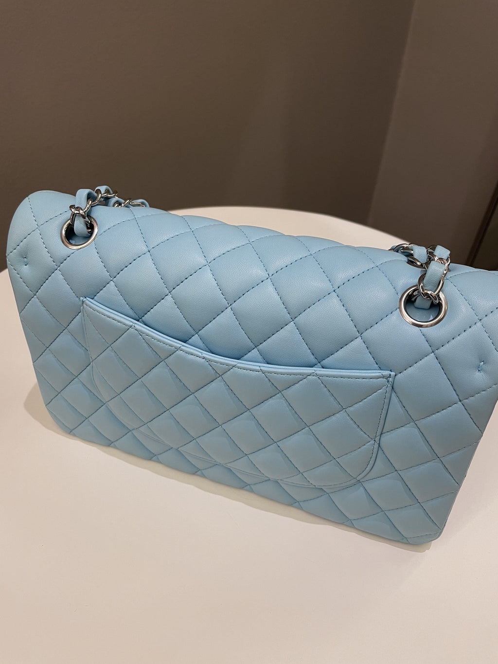 Chanel Classic Quilted Medium Double Flap Tiffany Blue Lambskin