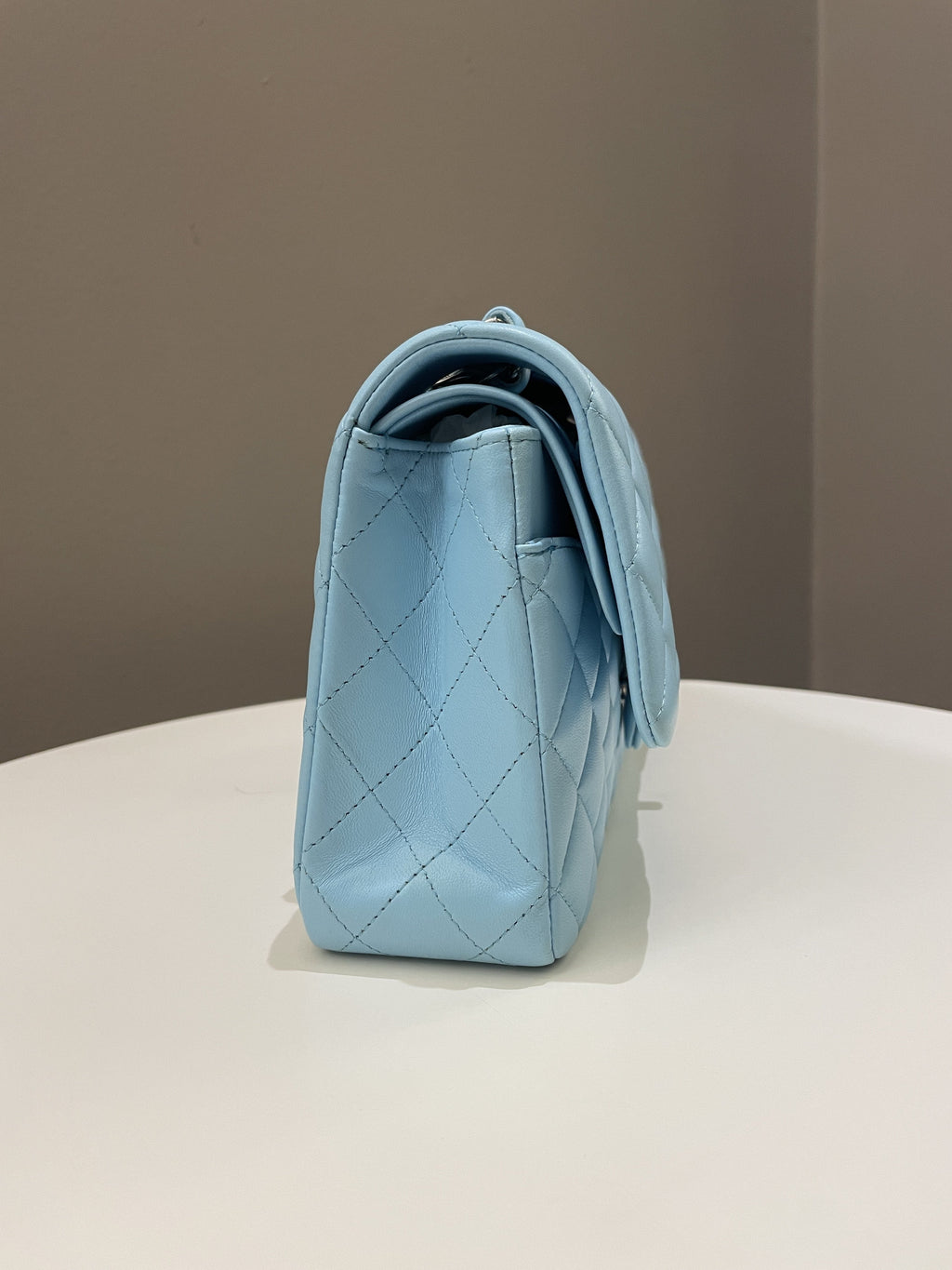 Chanel Classic Quilted Medium Double Flap Tiffany Blue Lambskin
