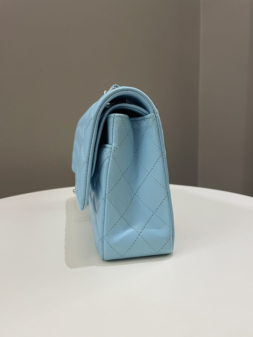 Chanel Classic Quilted Medium Double Flap Tiffany Blue Lambskin