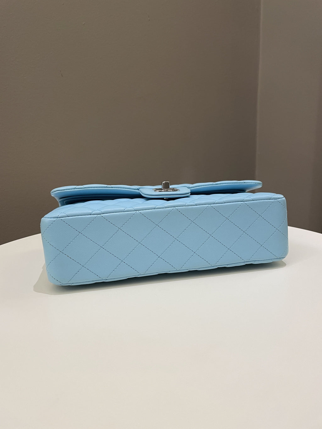 Chanel Classic Quilted Medium Double Flap Tiffany Blue Lambskin