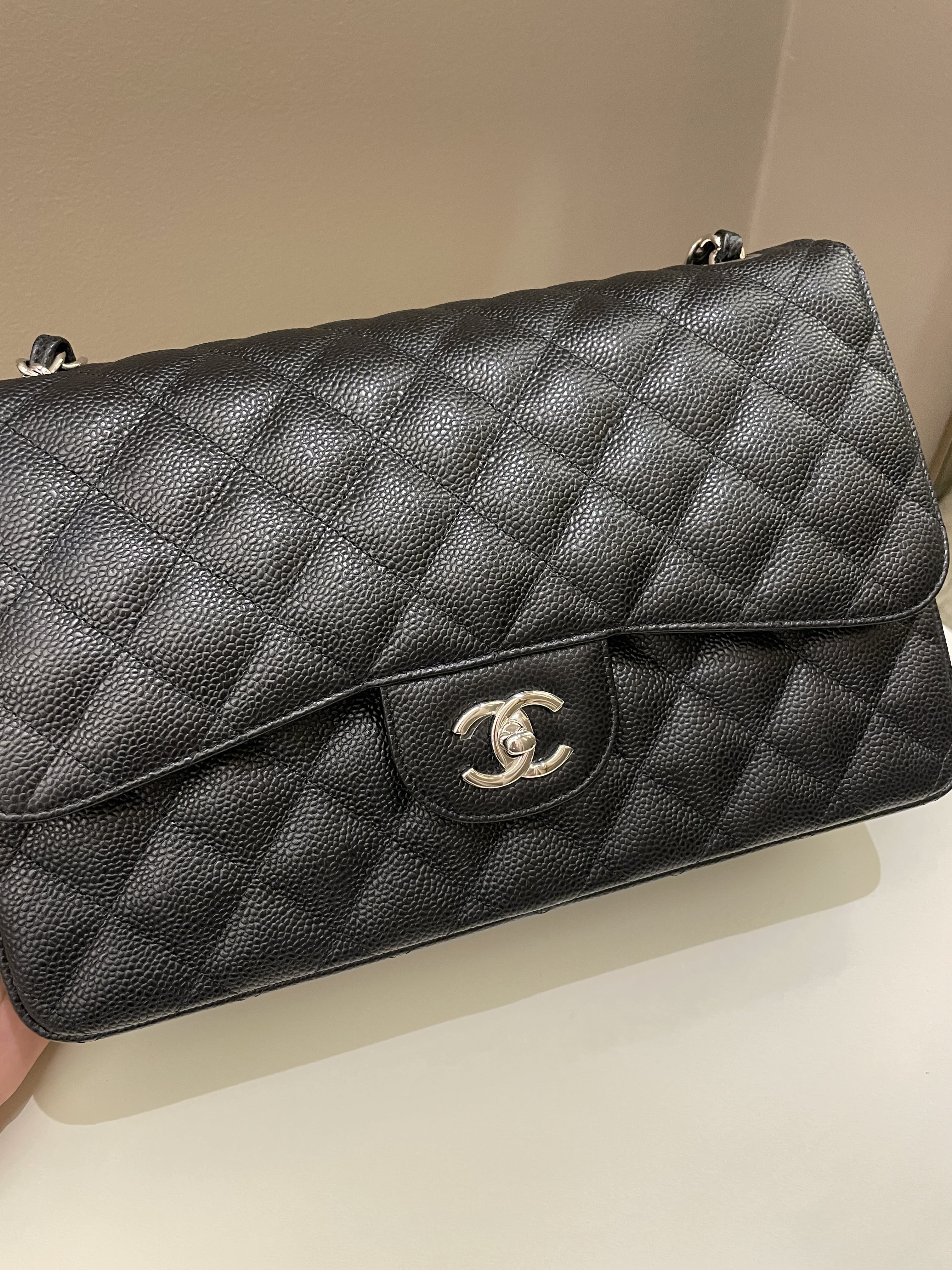 Chanel Classic Quilted Jumbo Double Flap Black Caviar