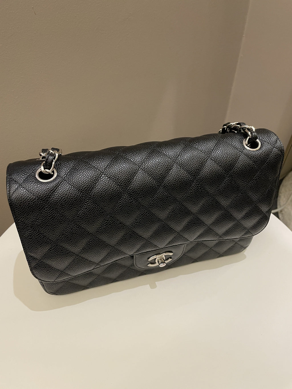 Chanel Classic Quilted Jumbo Double Flap Black Caviar