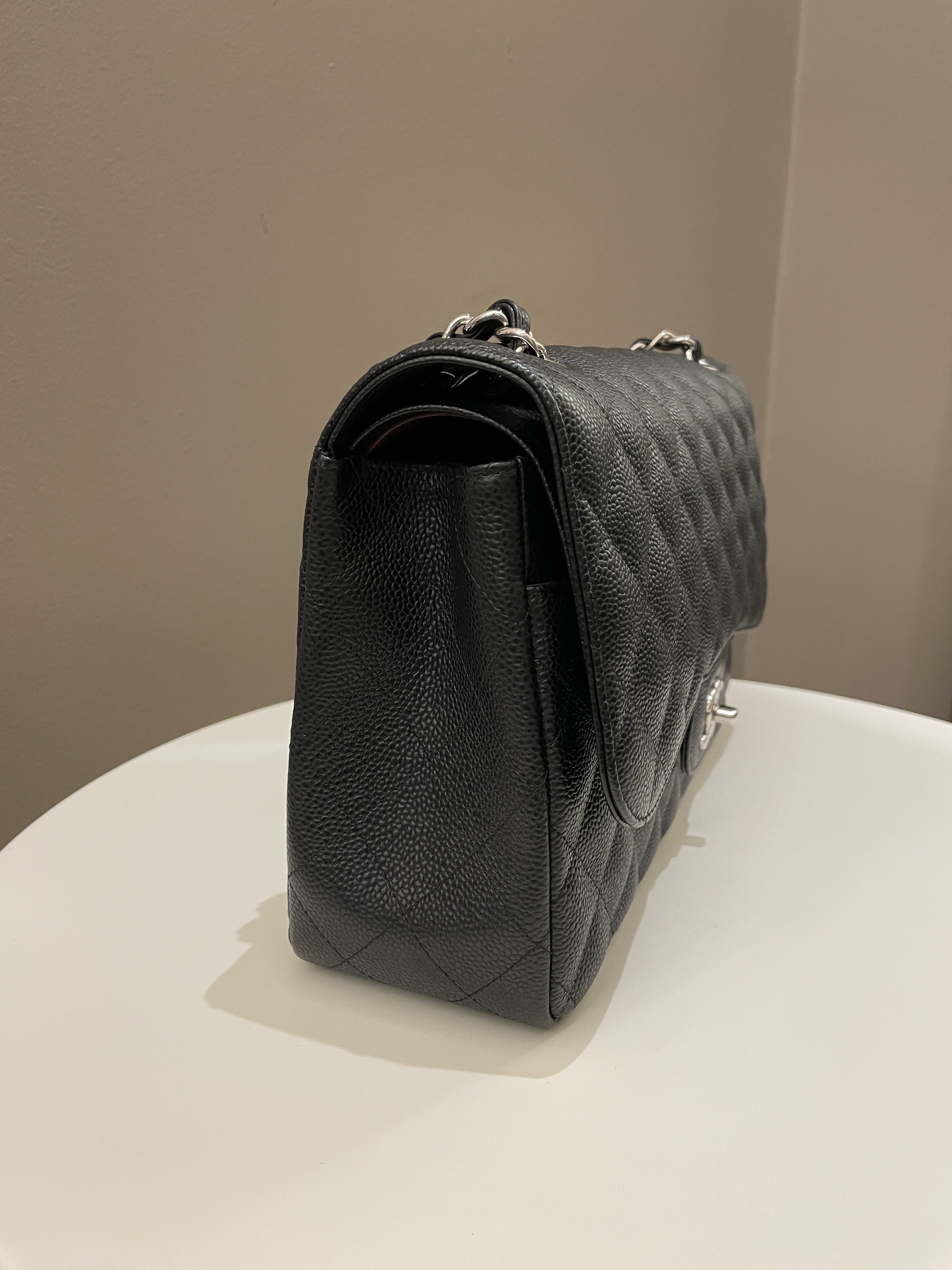 Chanel Classic Quilted Jumbo Double Flap Black Caviar
