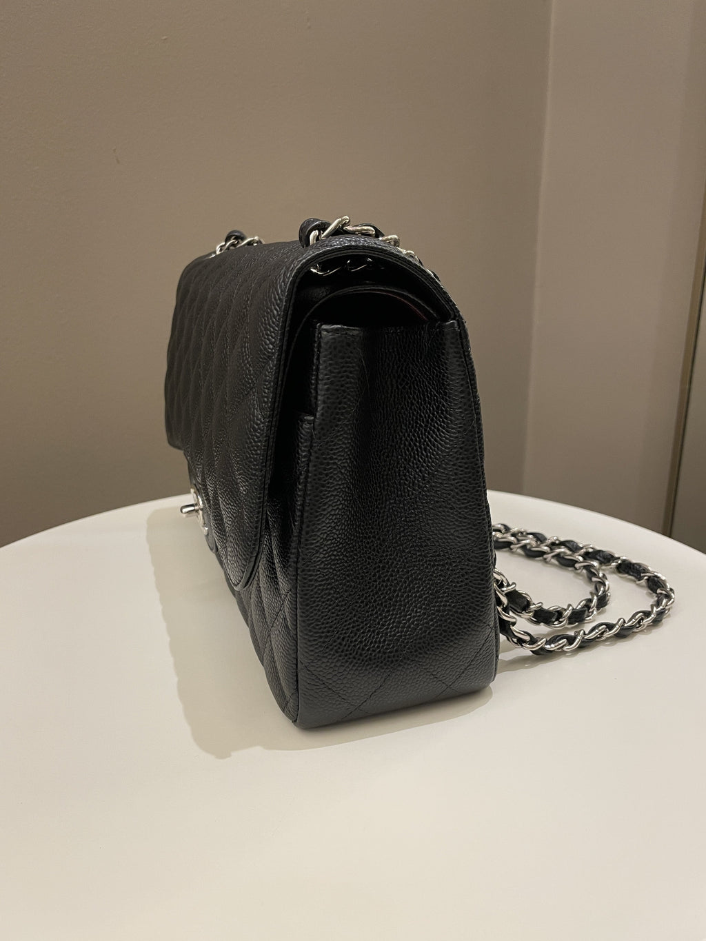 Chanel Classic Quilted Jumbo Double Flap Black Caviar